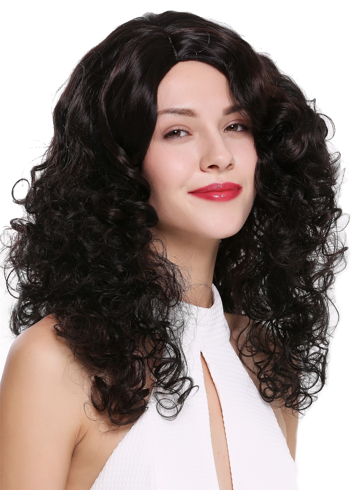 Women's wig long voluminous side parting curls pomp mahogany brown mix 1355AB, view 2, WIG ME UP: Your Perücken Online Shop Quality Wigs, Ladies, black-brown-mahogany brown mix, curled, long