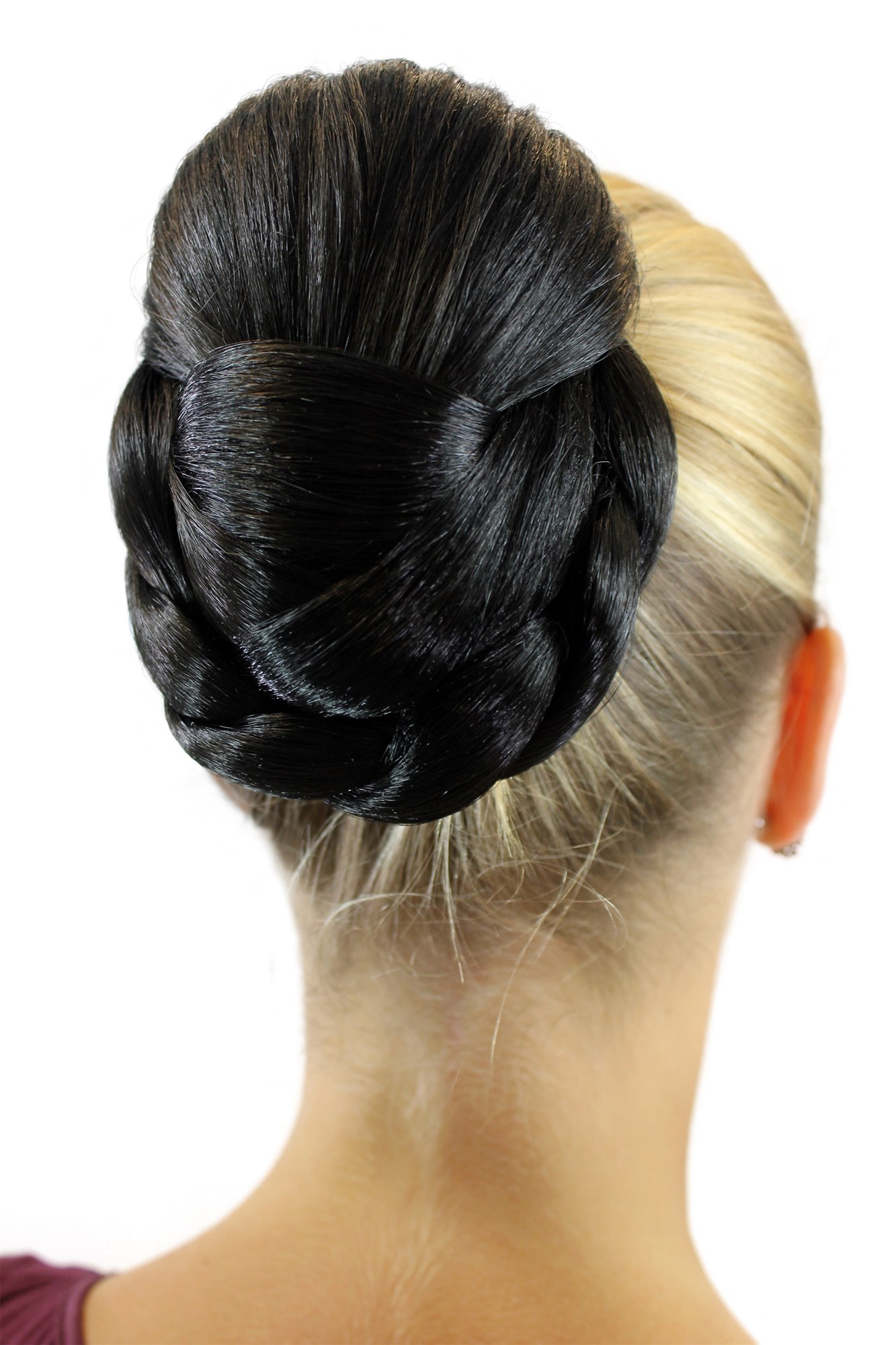 Haarteil Evita oval Dutt Haarknoten TC-2073-2, Ansicht 3, WIG ME UP: Ihr Perücken Online Shop geflochtener Dutt Haarteil Schwarzbraun