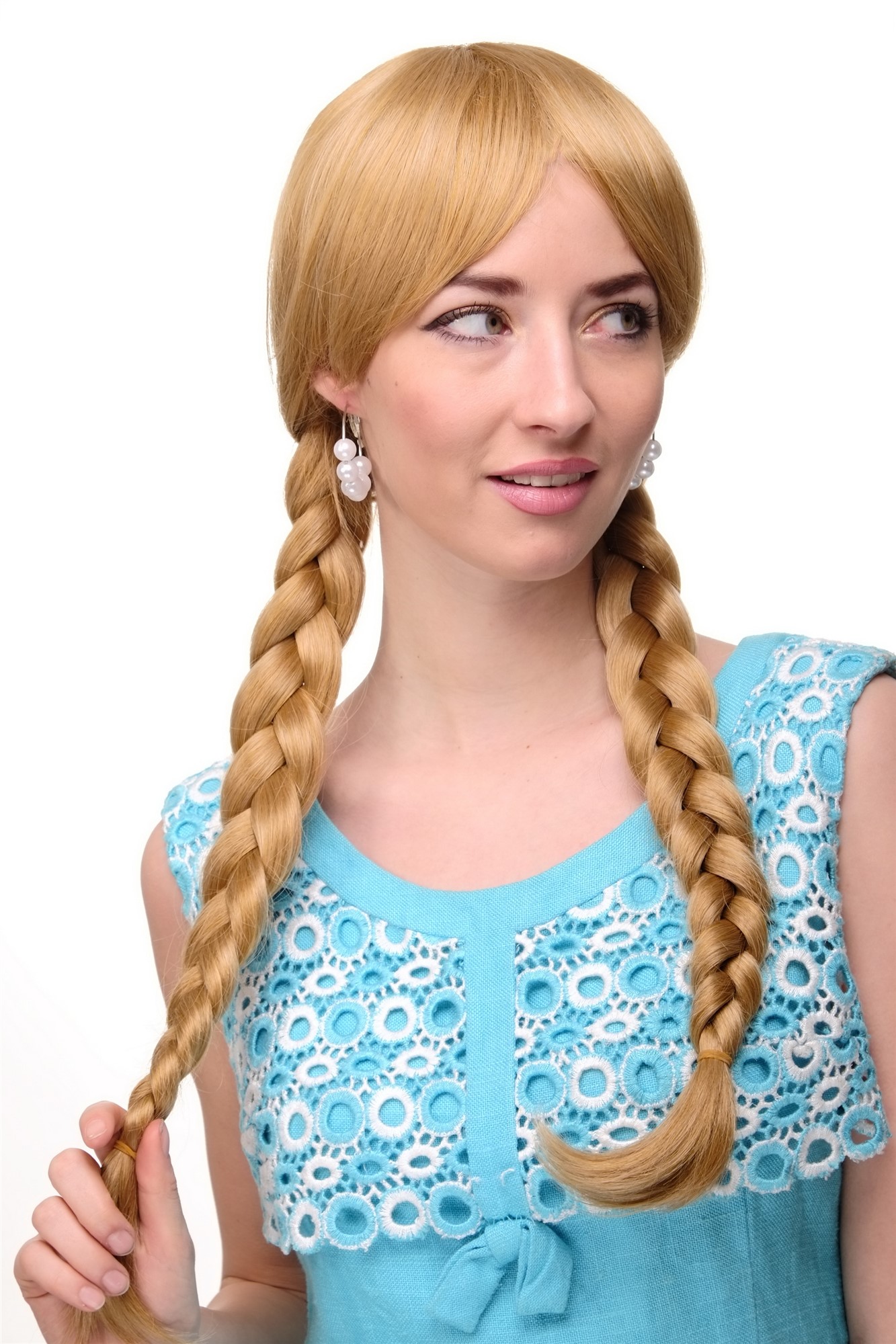 Quality Wigs, Ladies, golden blonde, Braided, long