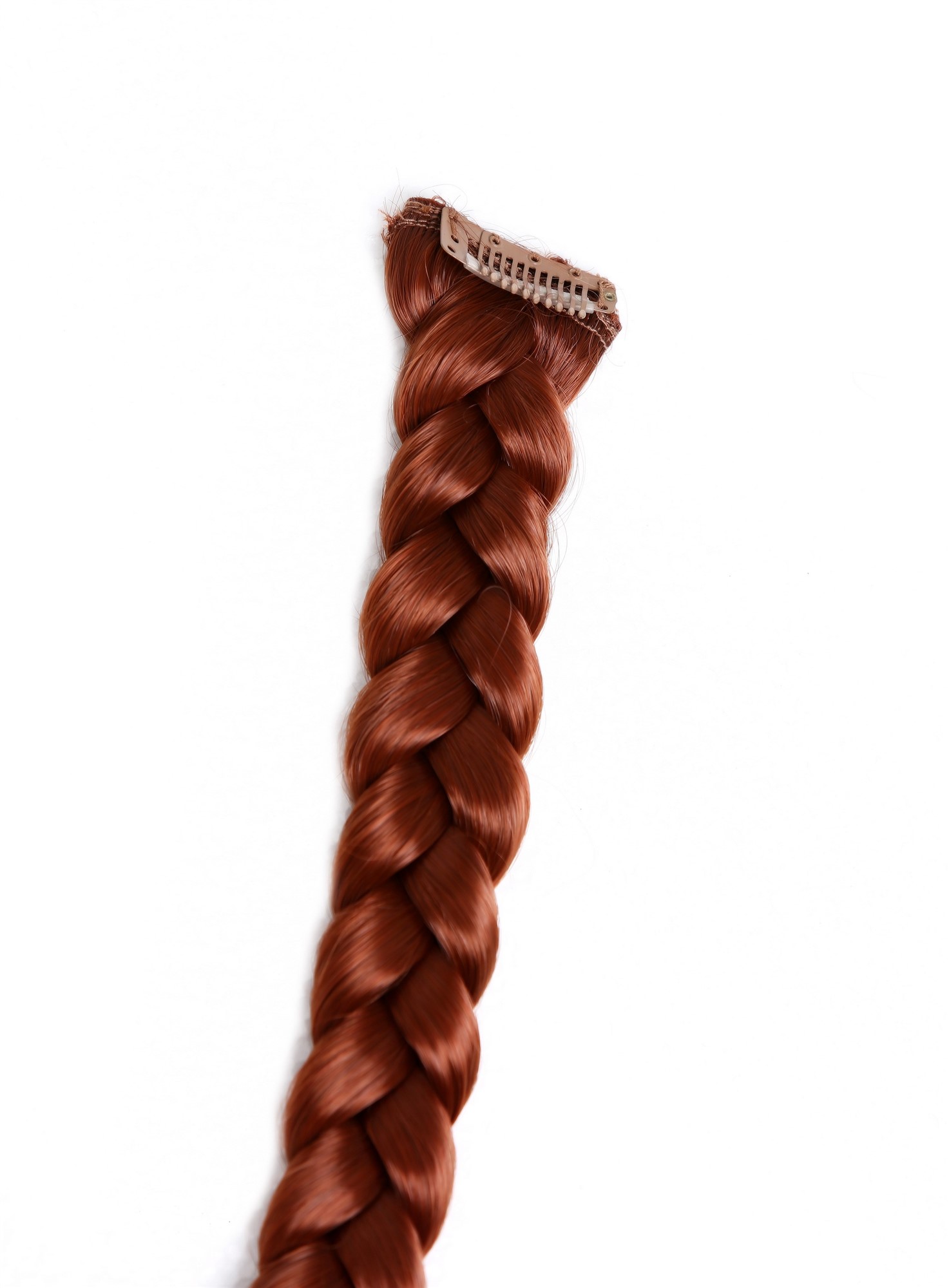 hochwertiger Geflochtener Zopf Flechtzopf mit Clip lang Rot Kupferrot SA101-130, Ansicht 3, WIG ME UP: Ihr Perücken Online Shop geflochtenes Zopf-Haarteil Kupferrot 50 cm lang