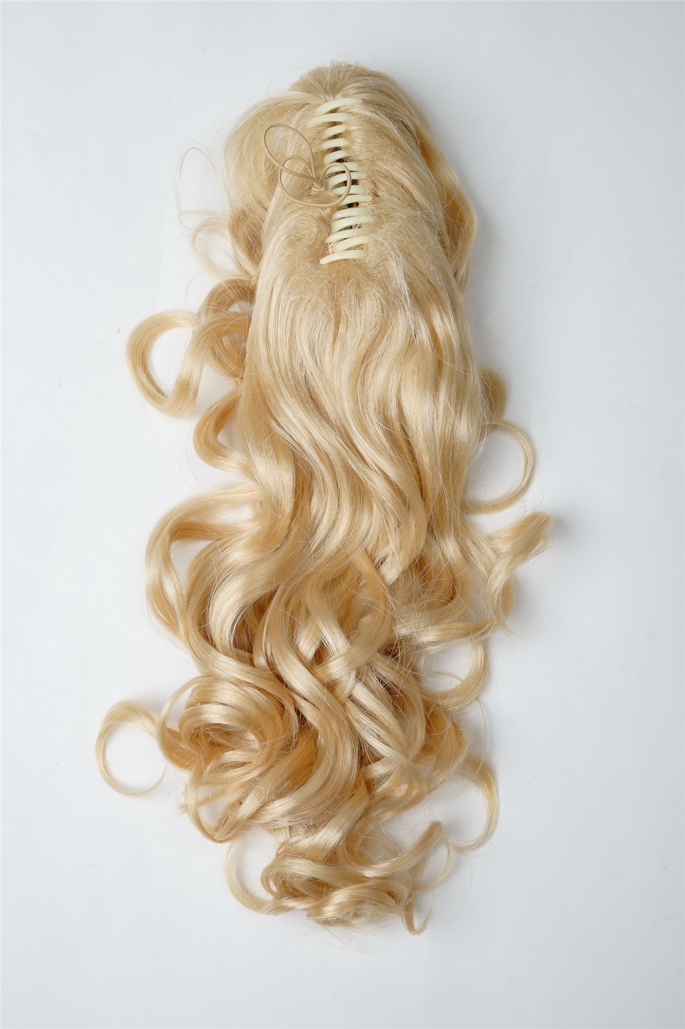 Ponytail Hairpiece extension Butterfly Clamp long wavy bright blond SA09, view 3, WIG ME UP: Your Perücken Online Shop Ponytails, light blonde, curled, long