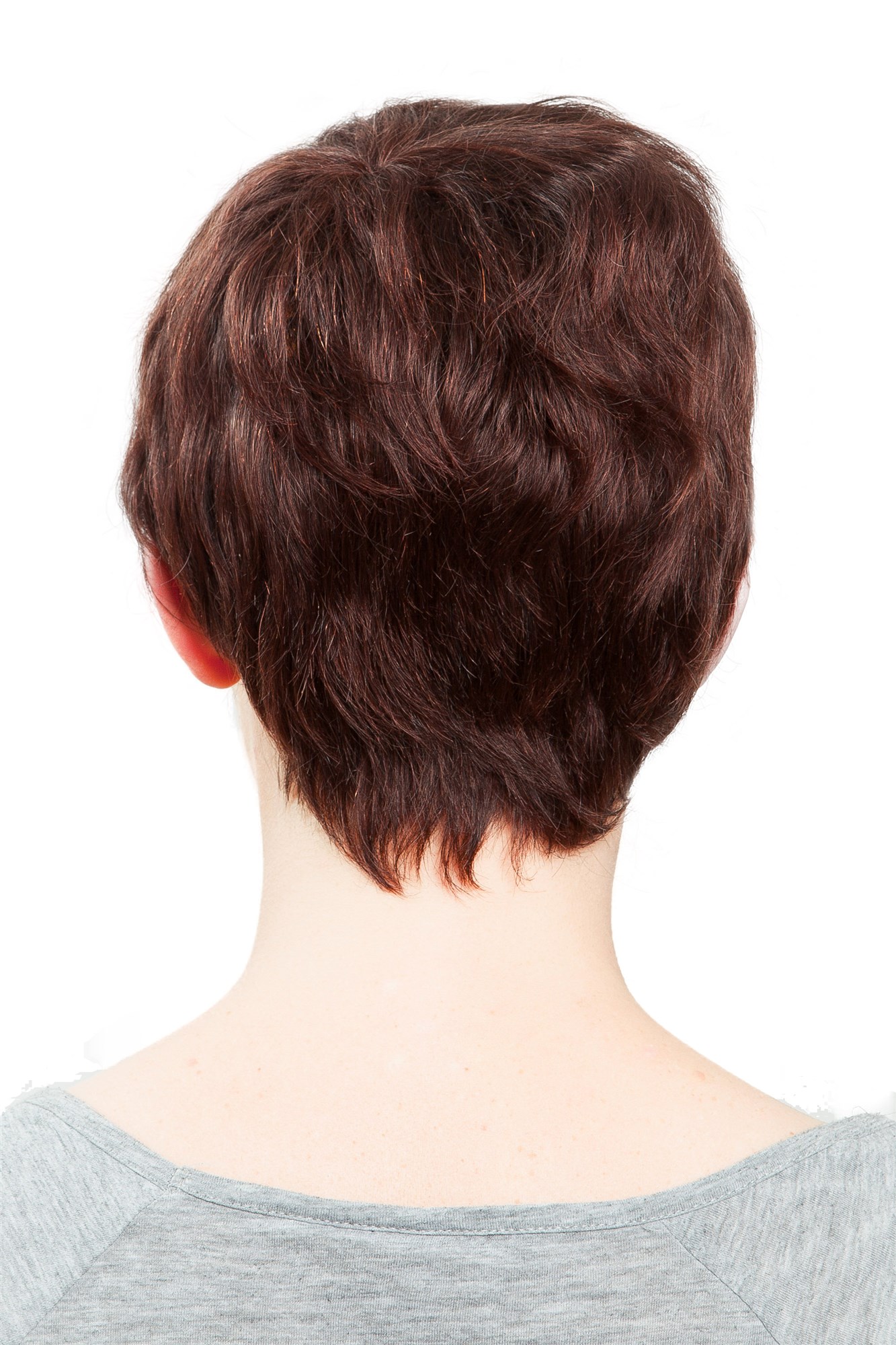 hochwertige Qualitätsperücken, Damen Perücke Echthaar Braun-Mix 8065HH-2T33, Ansicht 7, WIG ME UP: Ihr Perücken Online Shop glatte Tressen-Perücke 100% Echthaar Braun kurze Haare für Damen