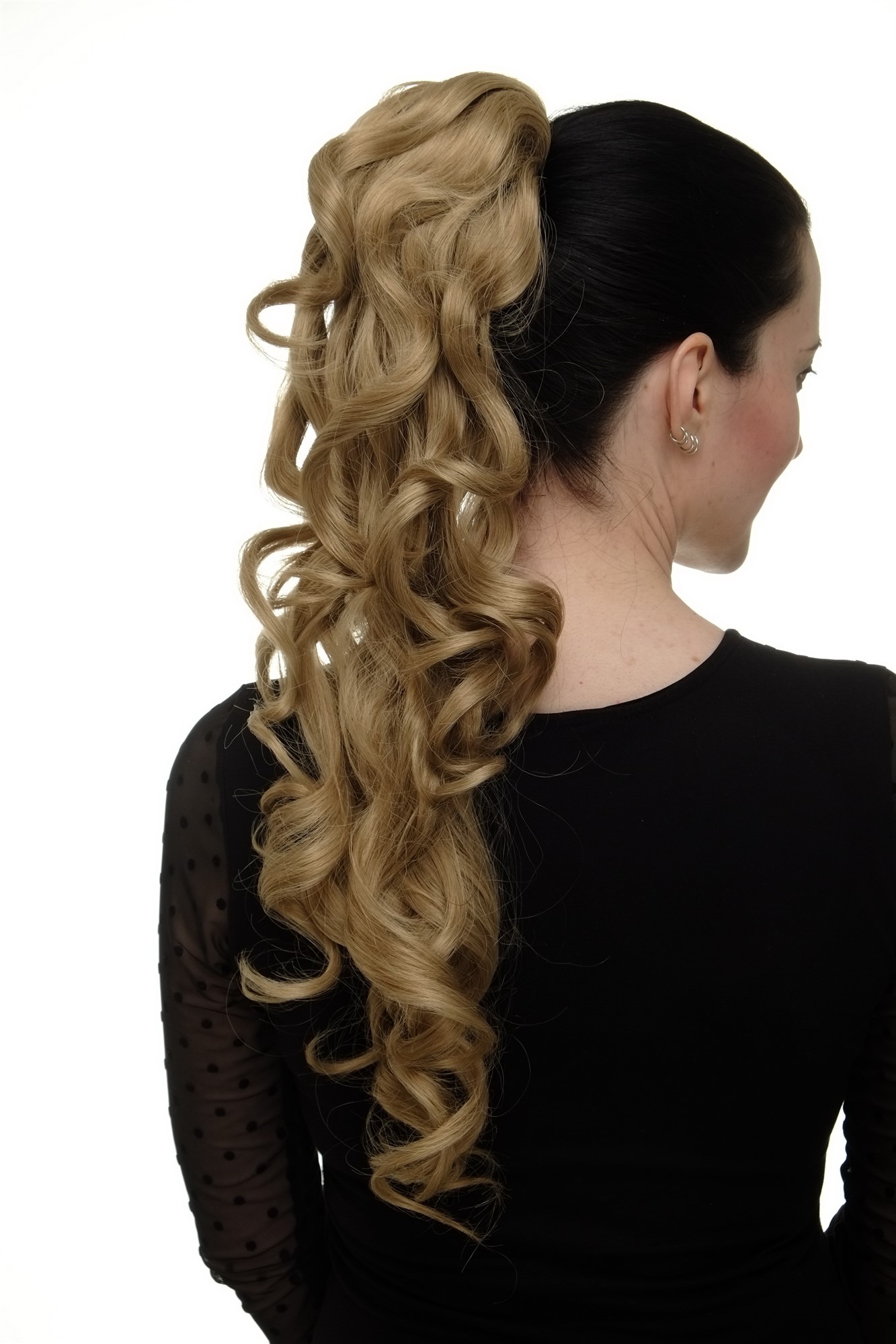 Ponytail combs & elastic string curly voluminous very long light ash blond WK03, view 4, WIG ME UP: Your Perücken Online Shop Ponytails, light ash blonde, curled, long