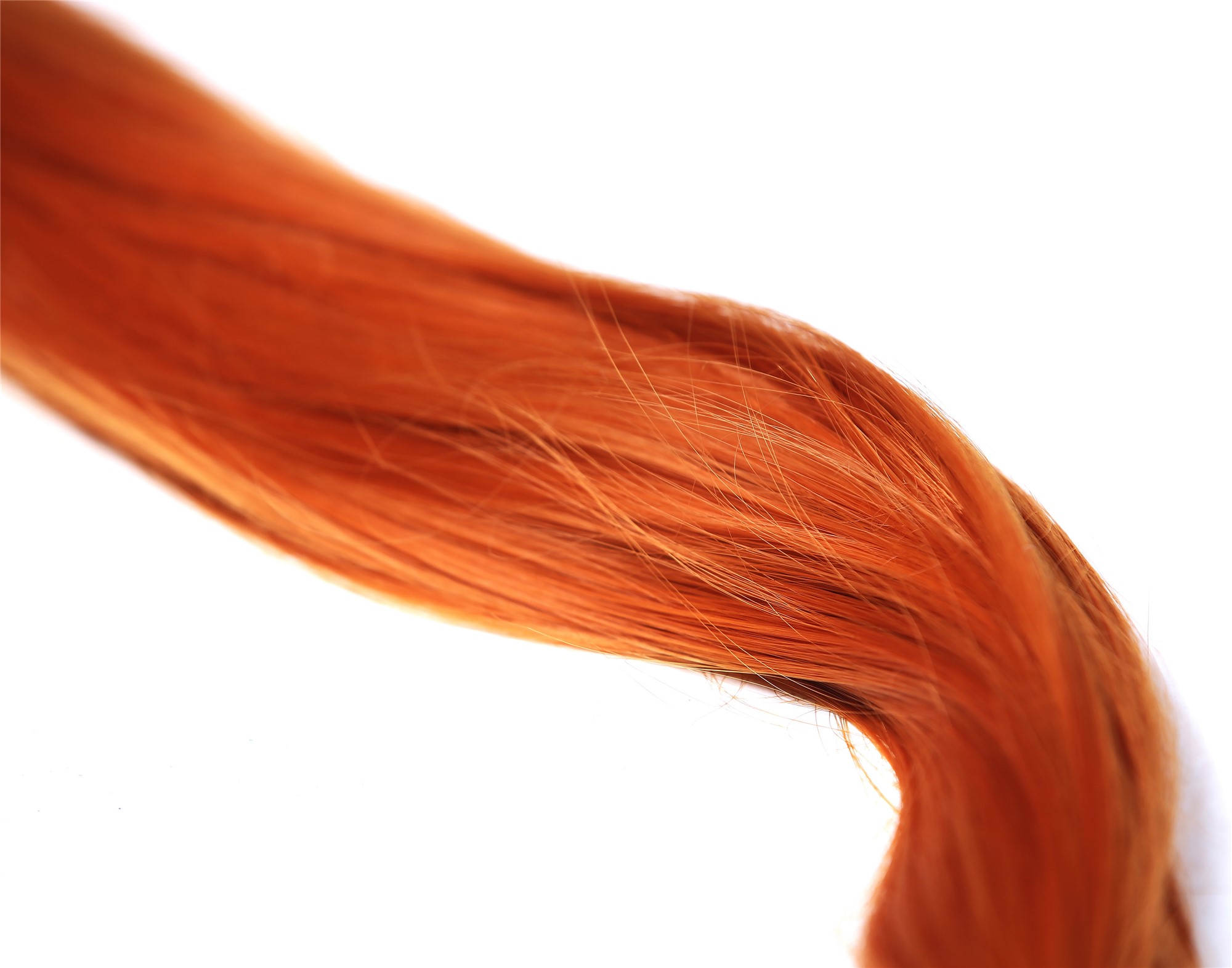 Wefts, orange-red, straight, very long