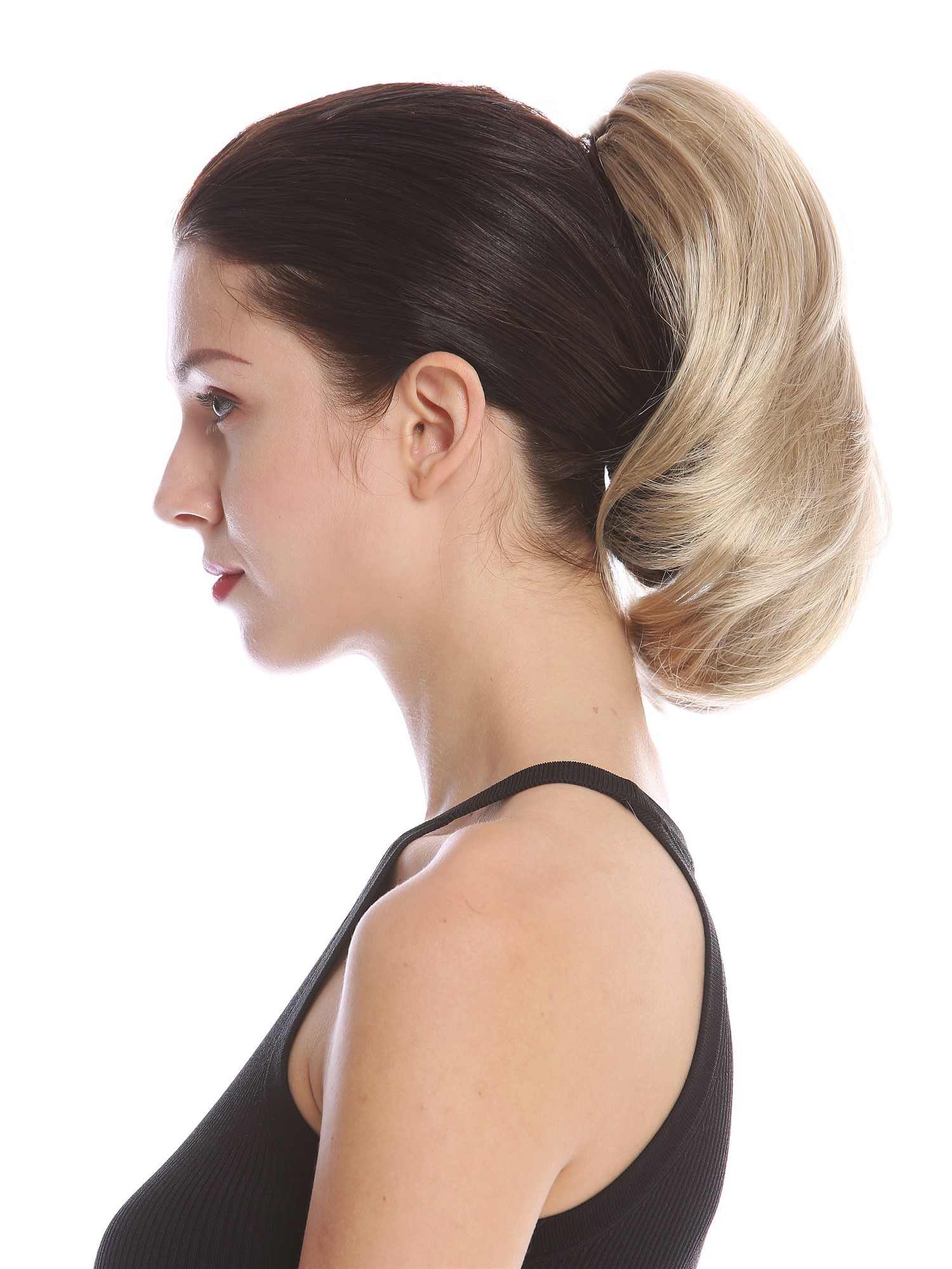 Ponytail Combs Clamp short slighty wavy voluminous light ash blond MKB-29, view 3, WIG ME UP: Your Perücken Online Shop Ponytails, ash blonde, curled, short