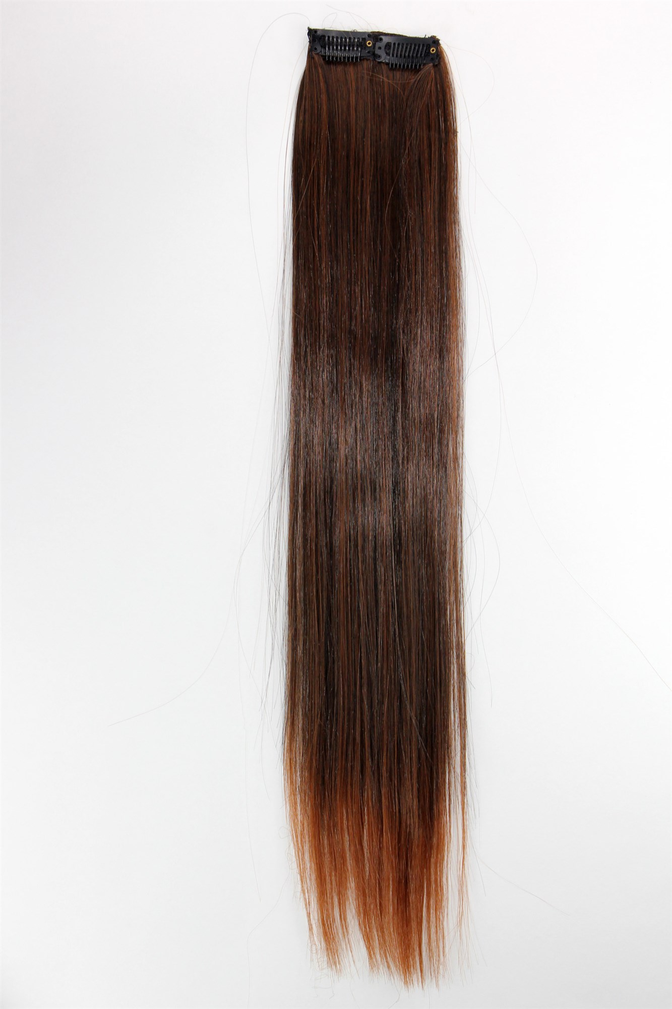 glatte Extensions Dunkel Rotbraun 45 cm lang