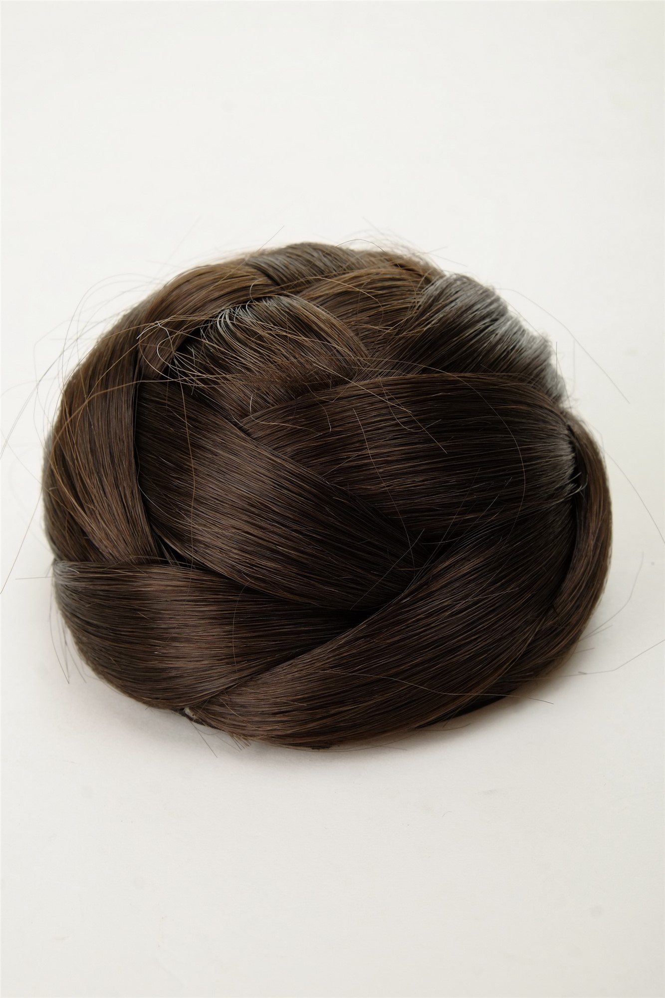 Hair Bun, medium brown, Braided, short