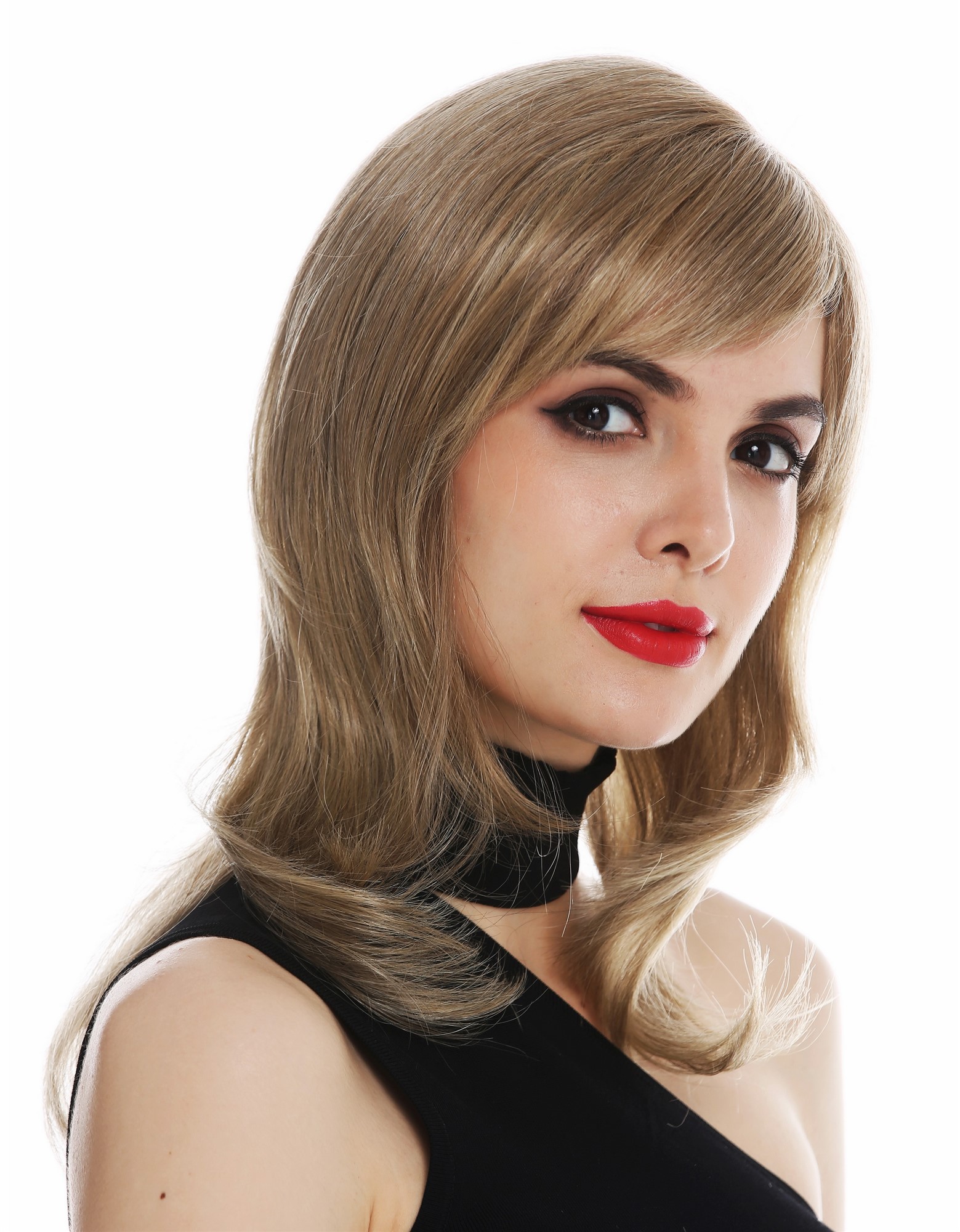 Lady wig mono parting shoulder length sleek dark blonde highlights DW2283-HS-MT, view 2, WIG ME UP: Your Perücken Online Shop Quality Wigs, Ladies, blond mix, straight, shoulder-length