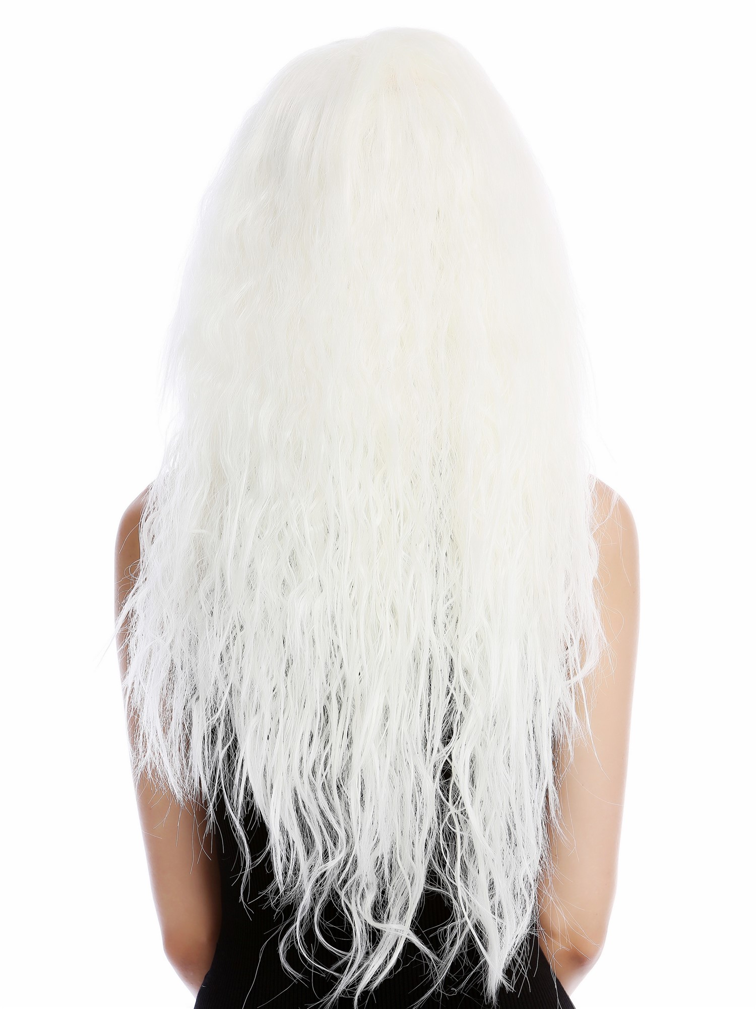 hochwertige Qualitätsperücken, Perücke Lang Kinks Locken weißblond TYWL017AK-1001, Ansicht 4, WIG ME UP: Ihr Perücken Online Shop lockige Tressen-Perücke Weißblond lange Haare für Damen