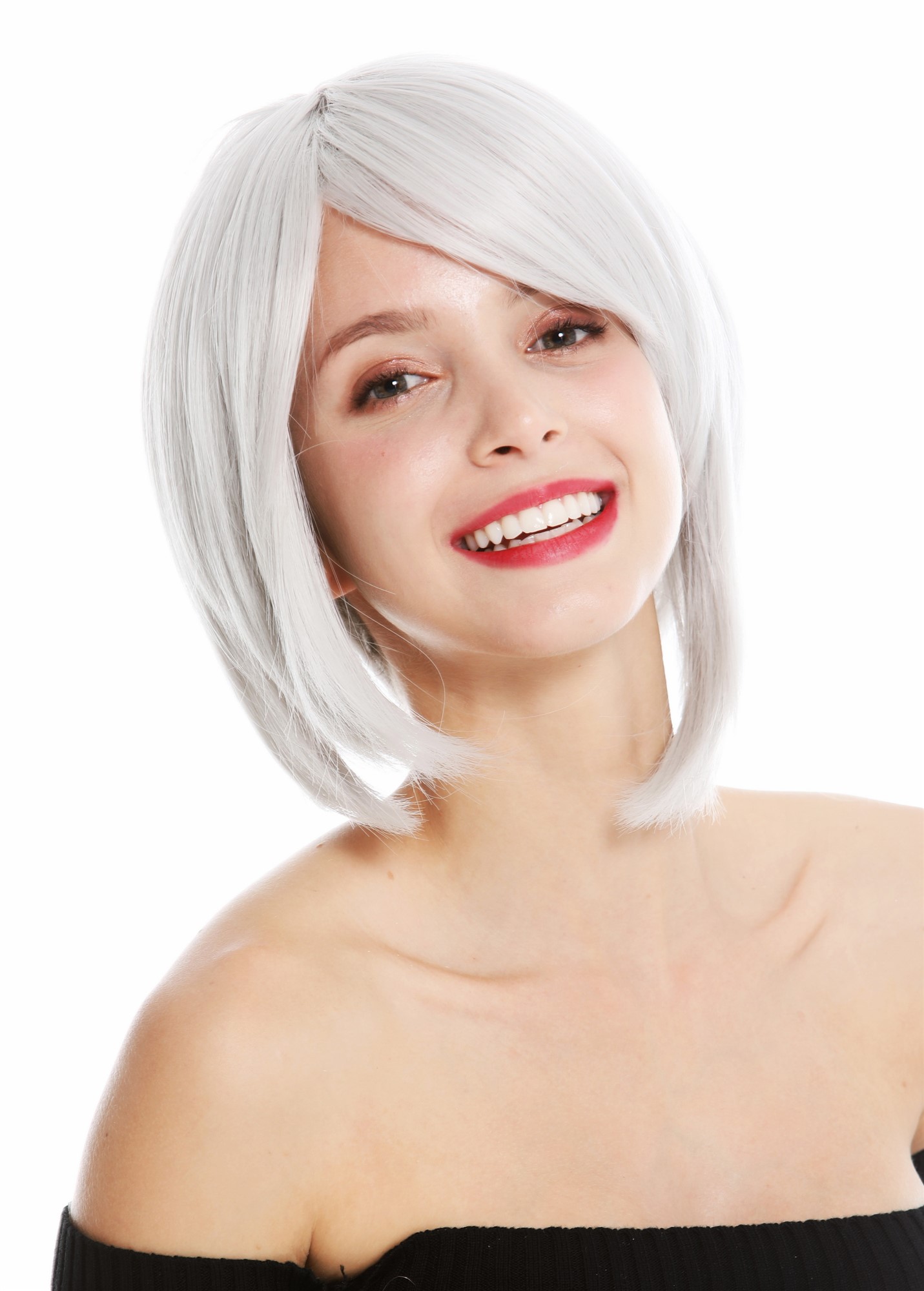 Quality Wigs, Ladies, white-gray, straight, short