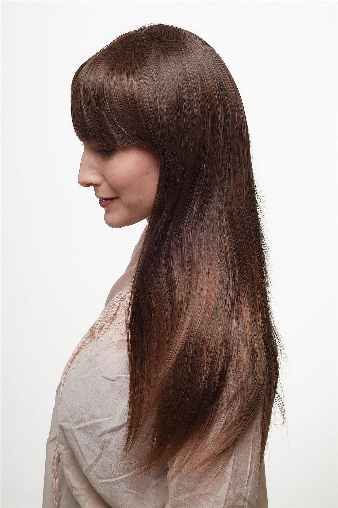 Lady wig very long straight layered brown mix mahogany femme fatale fringe 3421, view 2, WIG ME UP: Your Perücken Online Shop Quality Wigs, Ladies, black-brown-mahogany brown, straight, long