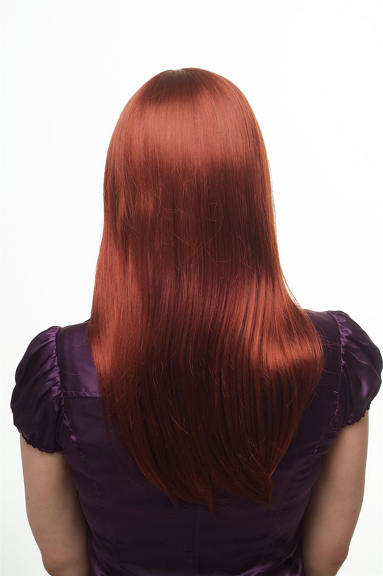 Lady women wig medium length straight bangs dark coopper red 3114, view 4, WIG ME UP: Your Perücken Online Shop Quality Wigs, Ladies, copper, straight, long