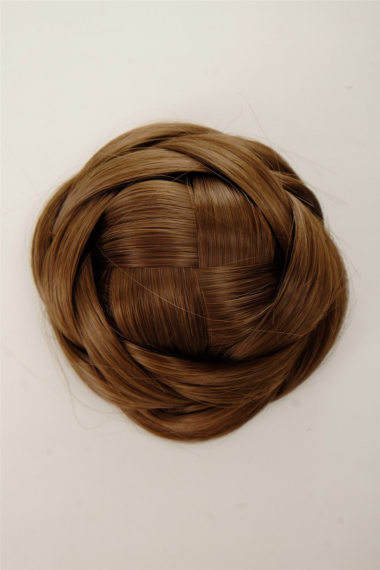 Hair Bun, golden brown, Braided, short