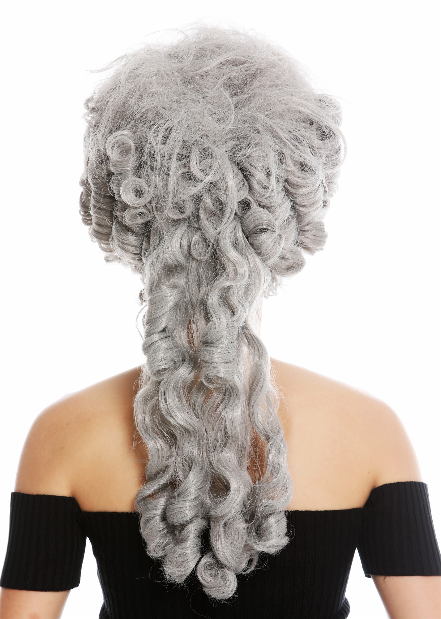 Party Wig, Ladies, matte gray, curled, long