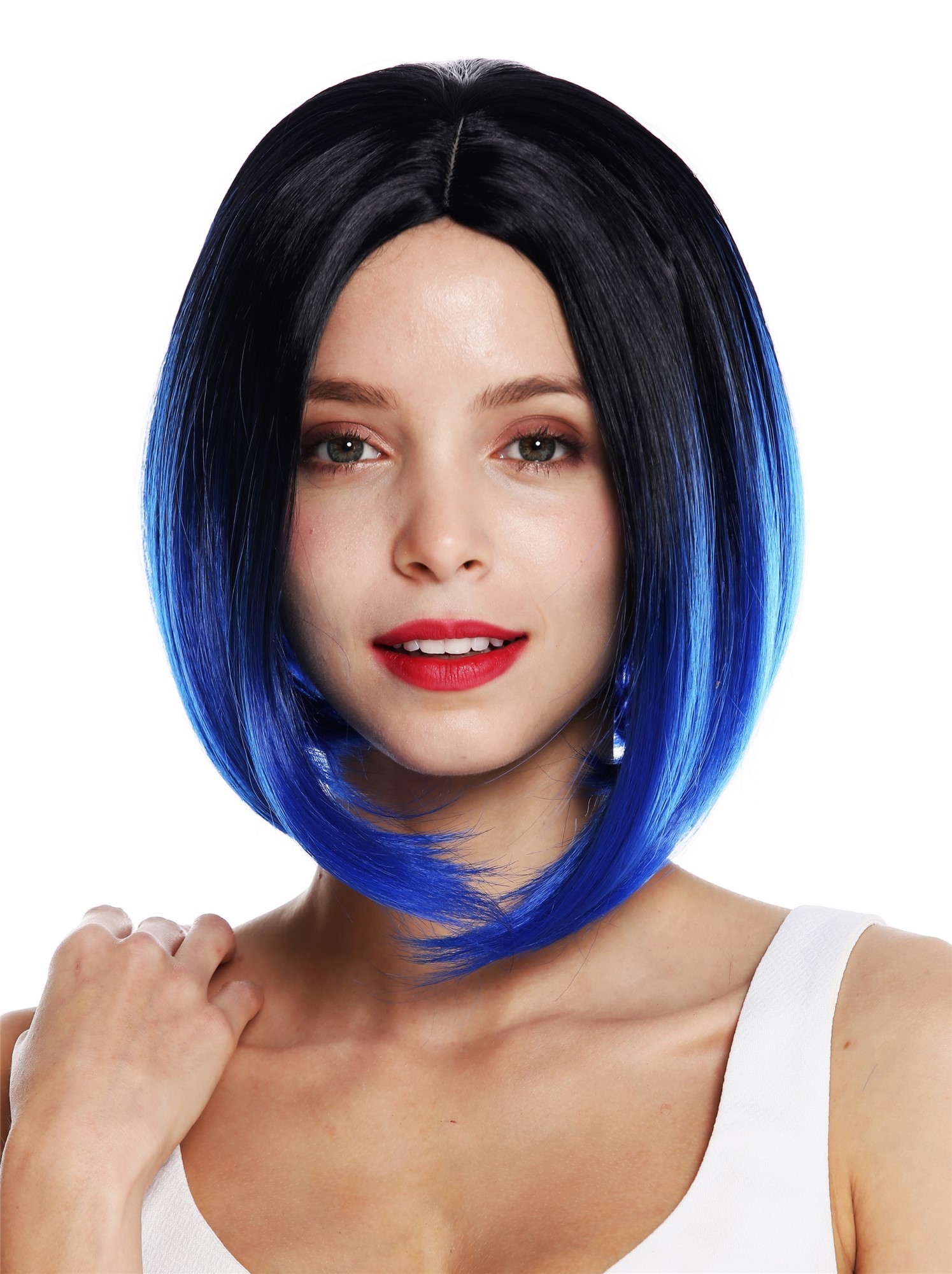 Quality Wigs, Ladies, blue-black mix, straight, short