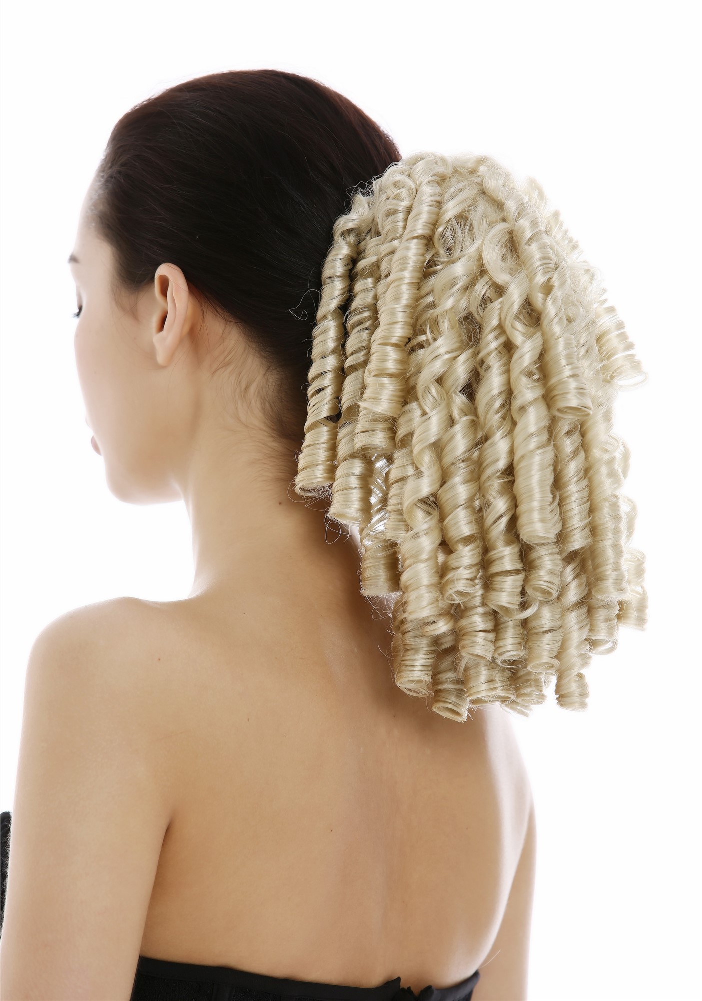 Ponytail Hairpiece baroque ringlets curls voluminous bright blonde N900A+2, view 2, WIG ME UP: Your Perücken Online Shop Ponytails, light blonde, curled, short