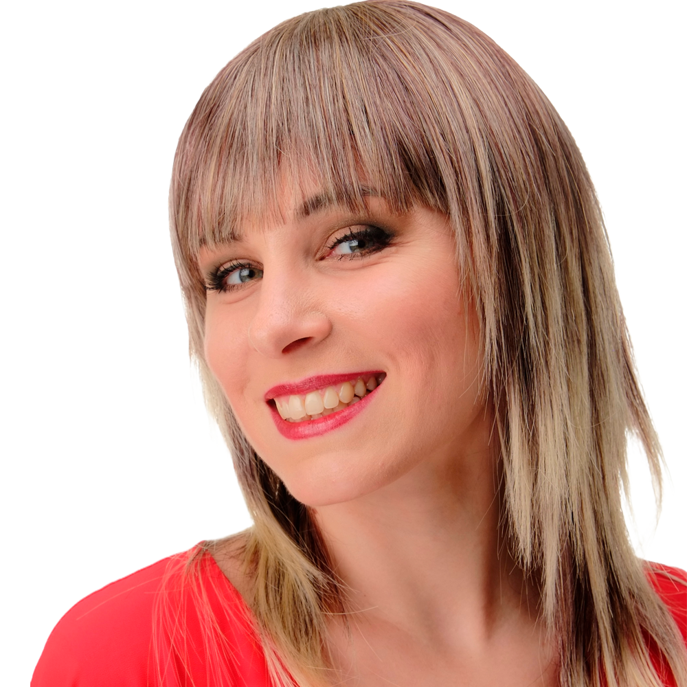 Damenperücke mit glatten Haaren in einem Blond-Mix