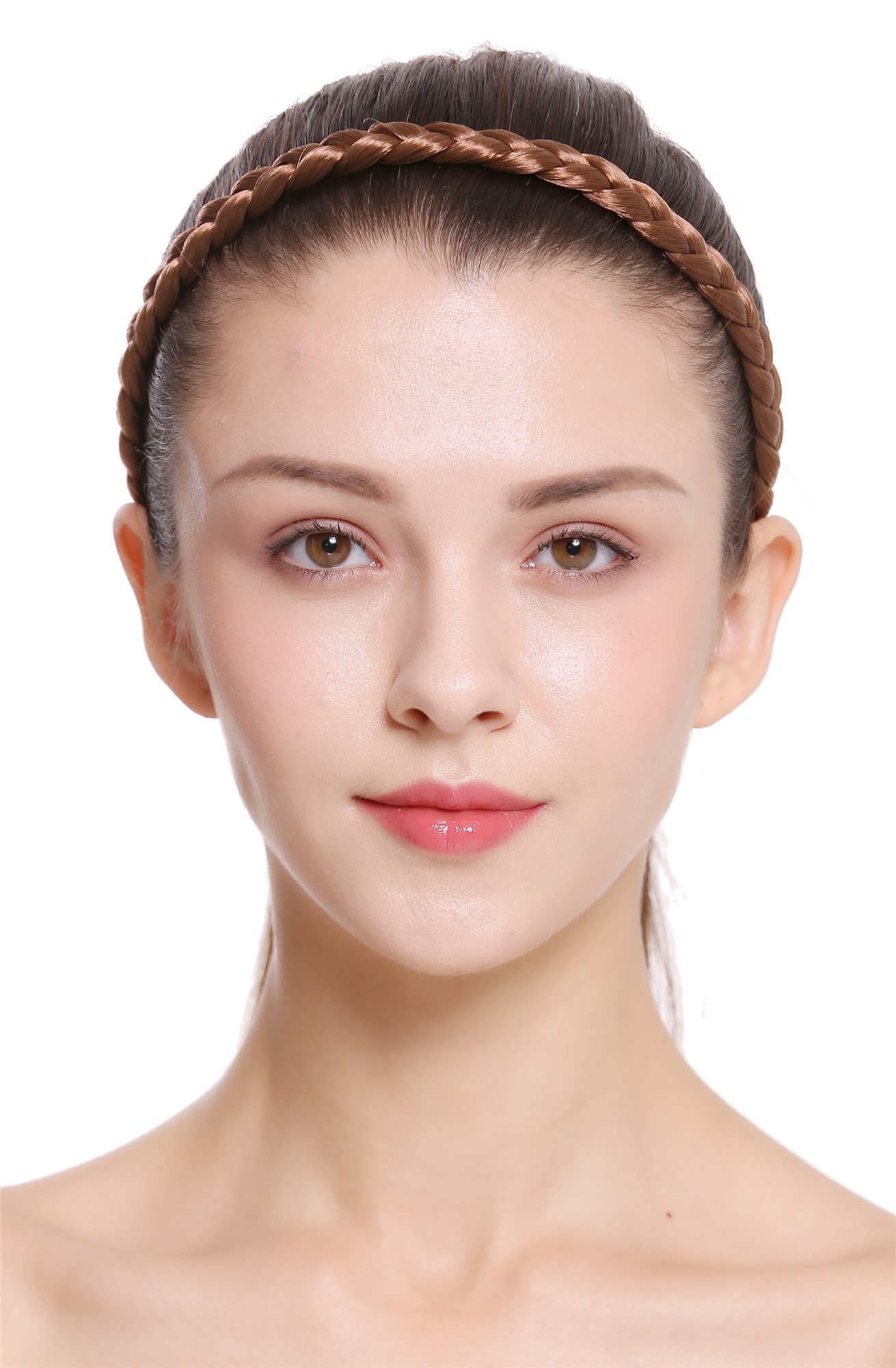 Schmales Haarband geflochten Breite: 1 cm Goldbraun CXT-008-230, Ansicht 2, WIG ME UP: Ihr Perücken Online Shop Haarreifen geflochten Goldbraun 42 cm