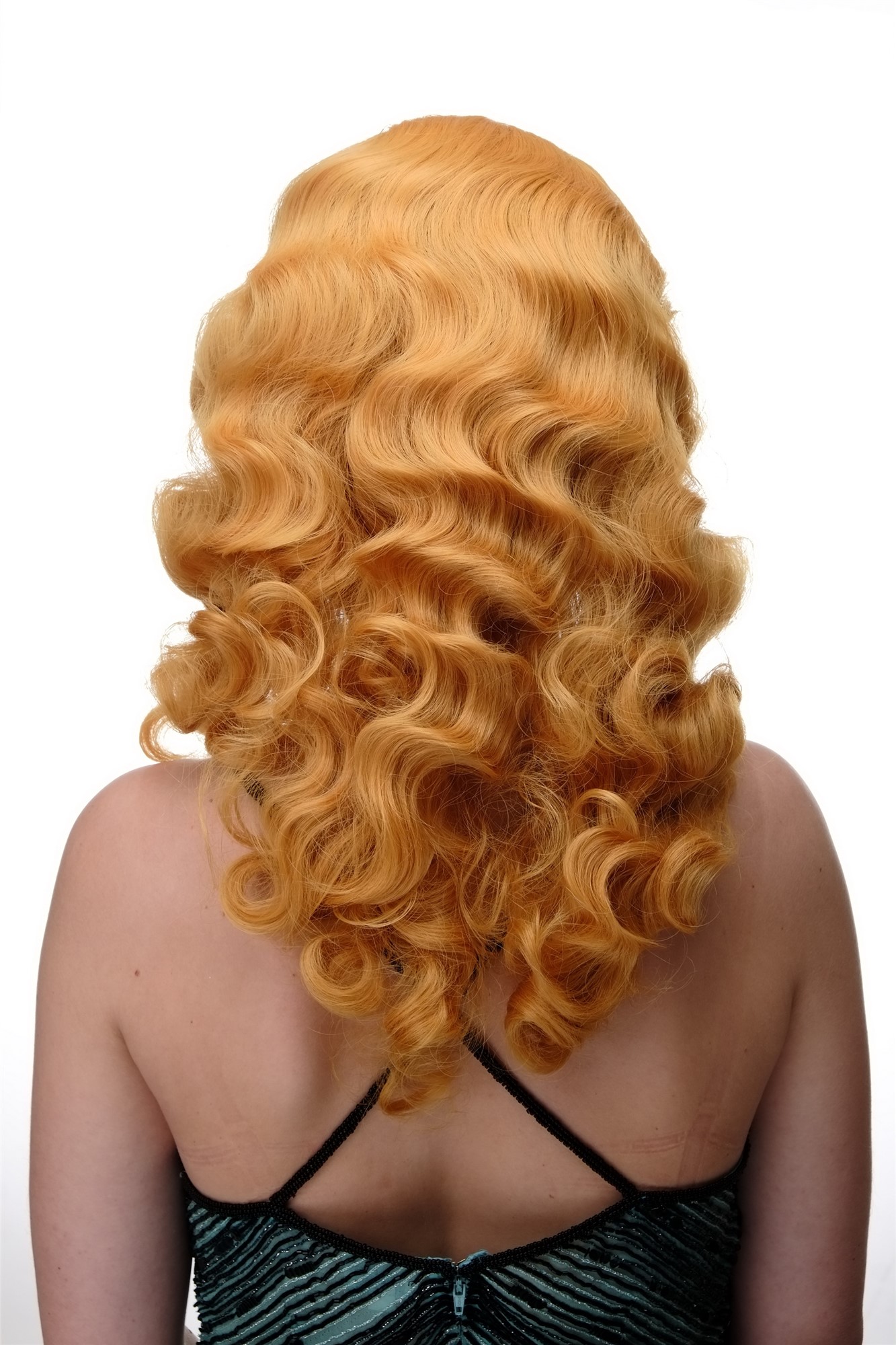 wellige Tressen-Perücke mit Kopfhaut-Imitat Goldblond lange Haare für Damen