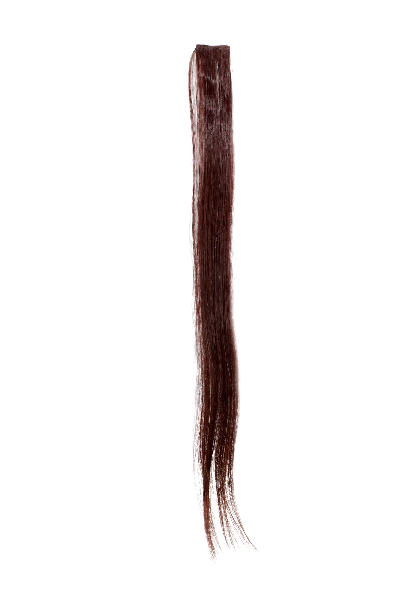 1 Clip Extension Strähne glatt 65 cm Dunkel-Mahagoni-Braun YZF-P1S25-33, Vorderansicht, WIG ME UP: Ihr Perücken Online Shop glatte Extensions Dunkel Mahagoni, Baun 63 cm lang