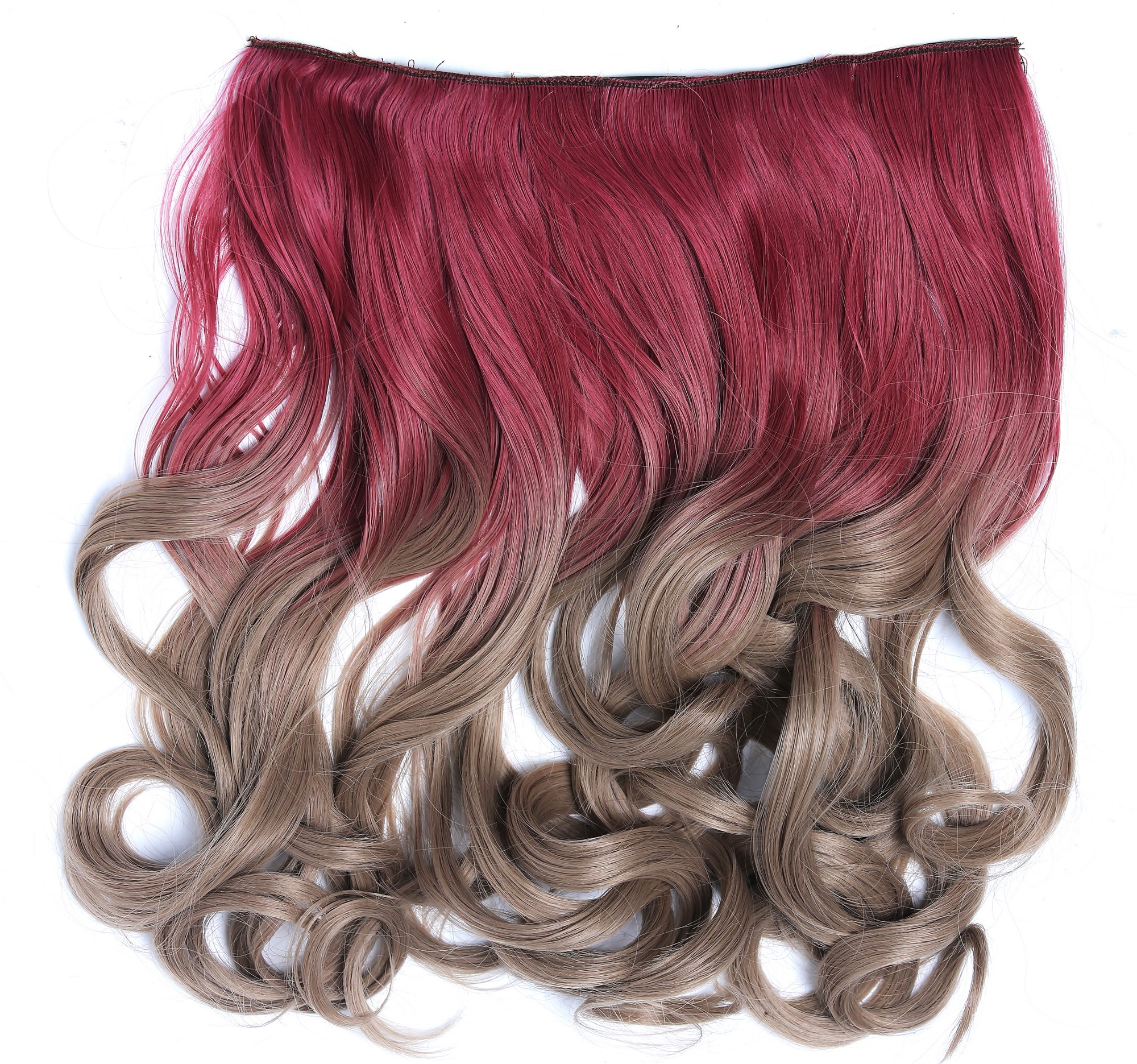 lockige Halbperücke Rot-Blond-Mix 40 cm lang