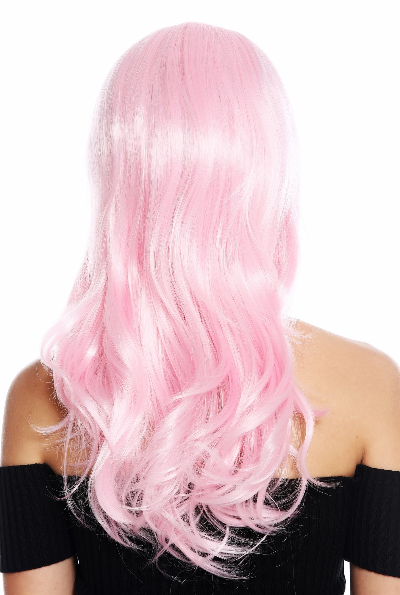Women's wig lady long slightly waved wavy parted light pink rose GFW2247, view 4, WIG ME UP: Your Perücken Online Shop Quality Wigs, Ladies, light pink, wavy, long