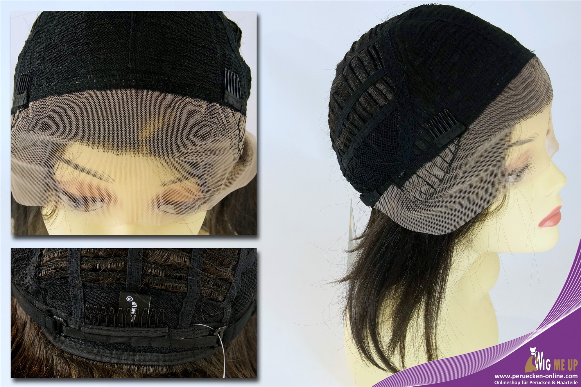 Women's wig lace front parting short bob clavi cut dark brown IVA-LF, view 9, WIG ME UP: Your Perücken Online Shop Quality Wigs, Ladies, dark brown, straight, short