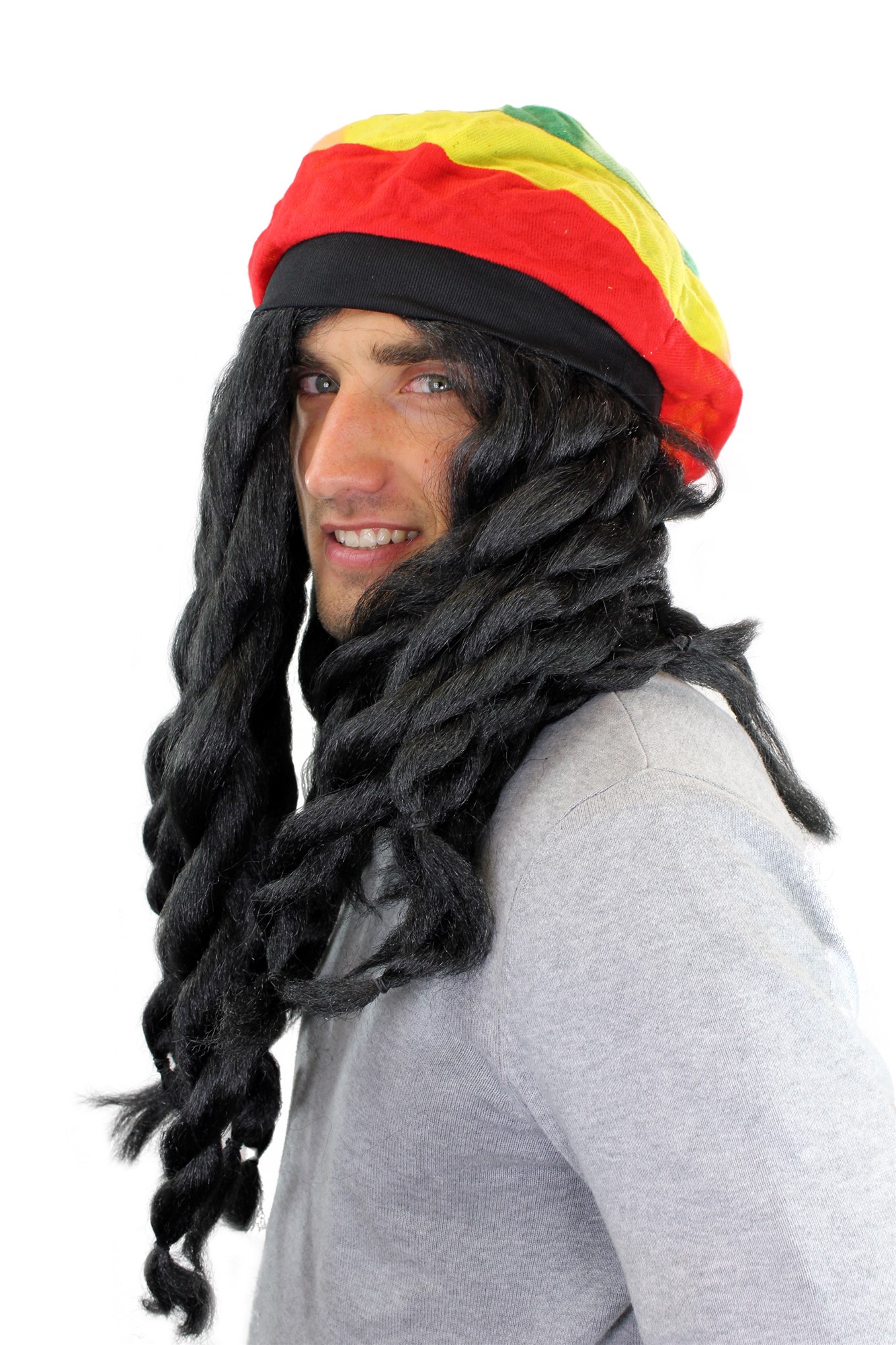günstige Party Perücke, Perücke & Mütze: Rasta Pseudo-Dreadlocks Reggae 68901, Ansicht 4, WIG ME UP: Ihr Perücken Online Shop geflochtene Party Perücke Schwarz lange Haare Unisex