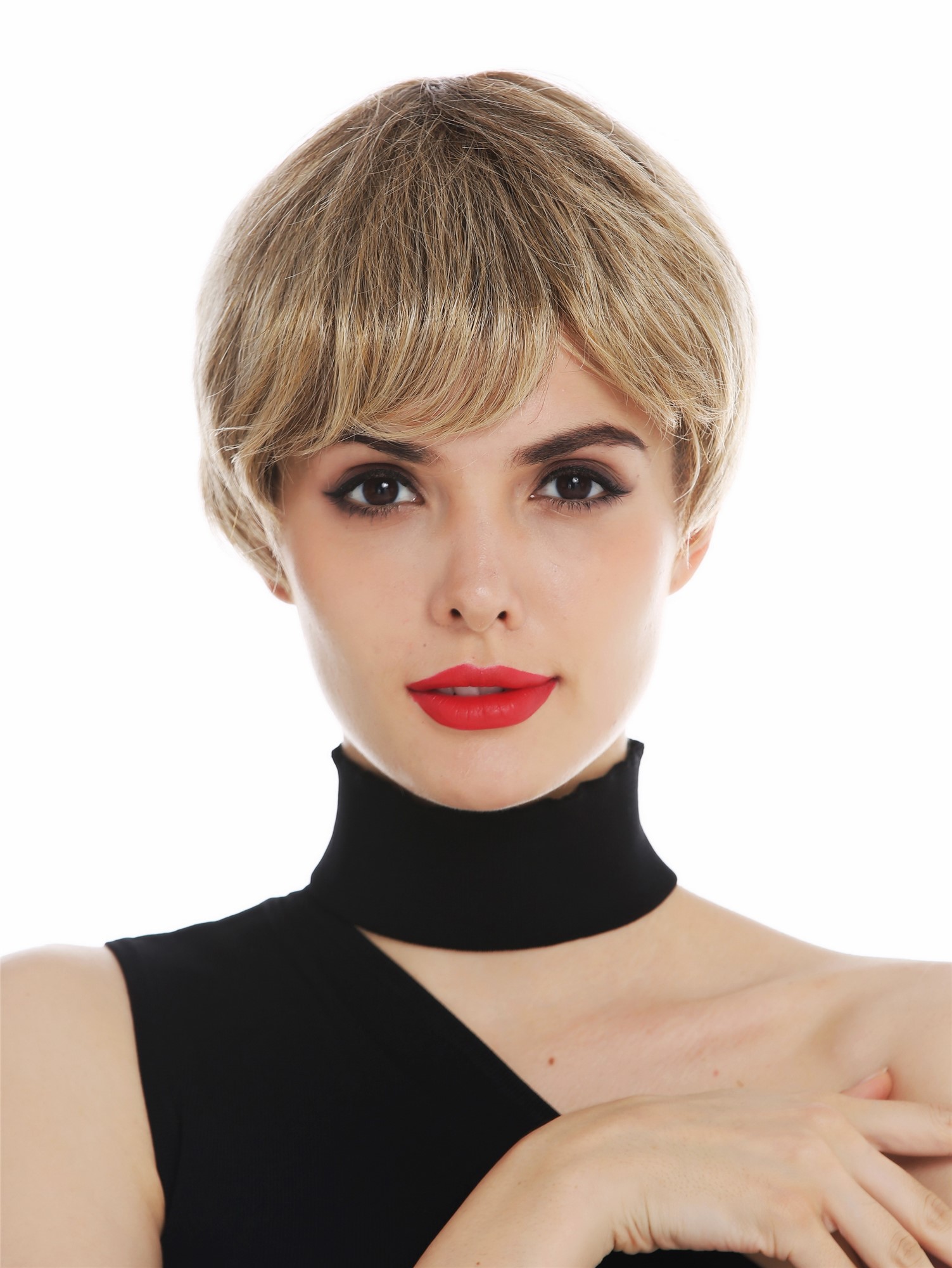 Women's wig short pixie cut sleek brown copper blonde highlights  C-SM, view 2, WIG ME UP: Your Perücken Online Shop Quality Wigs, Unisex, brown-blonde mix, straight, short
