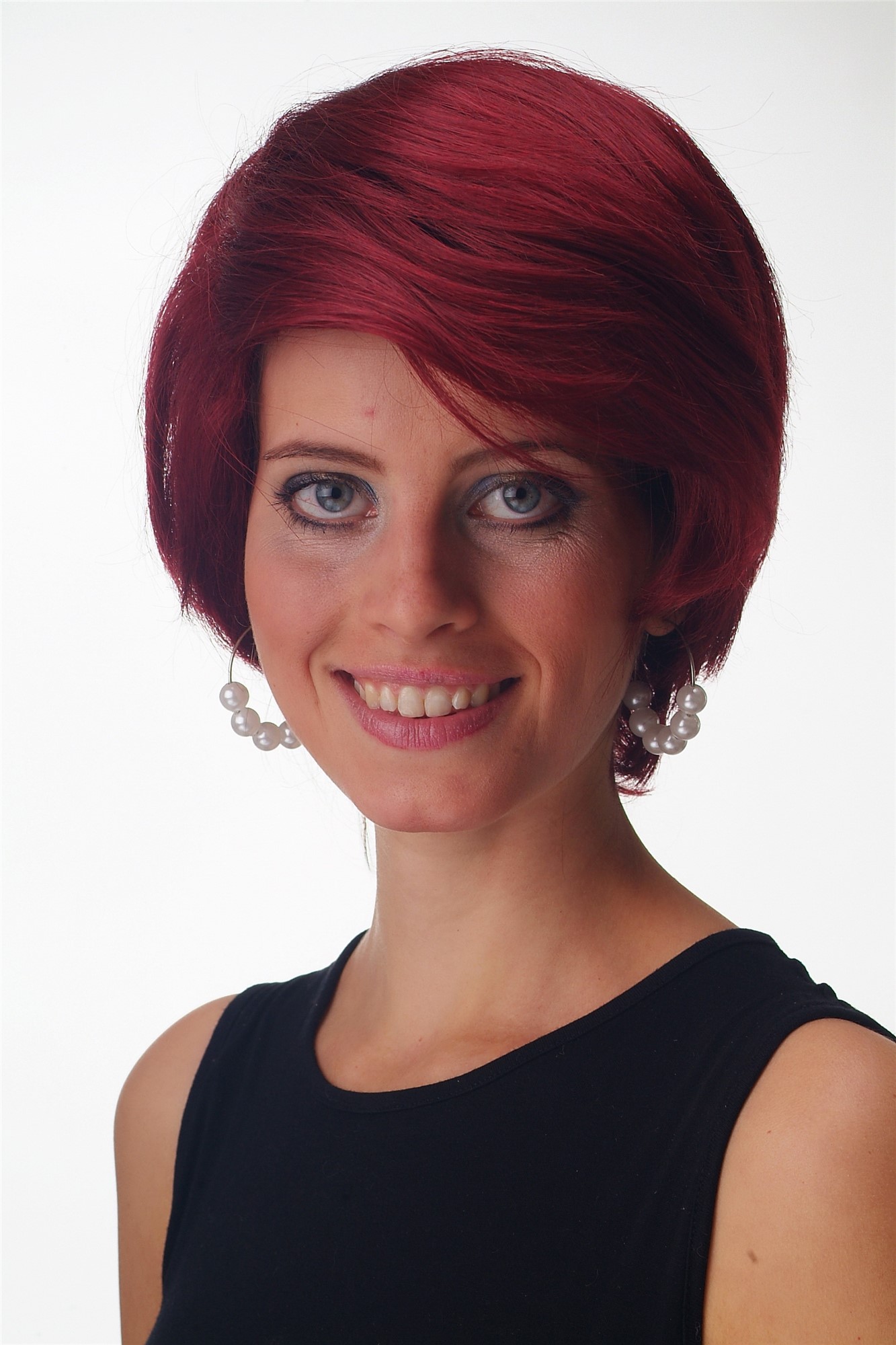 Lady women wig Bob short voluminous straight parting burgundy red F2743, view 2, WIG ME UP: Your Perücken Online Shop Quality Wigs, Ladies, eggplant red, straight, short