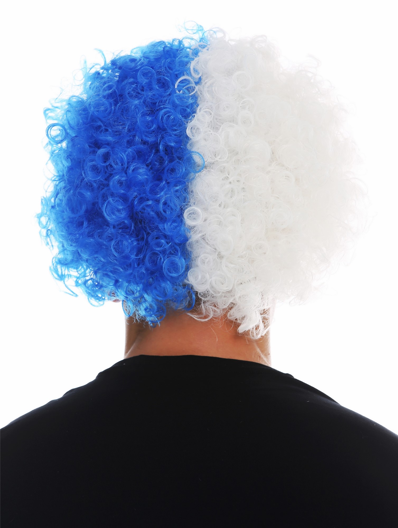 Party Wig, Unisex, blue-white mix, curled, short