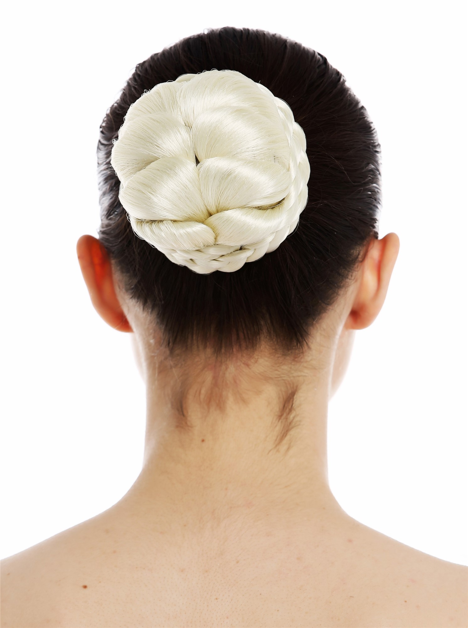 Dutt Haardutt Haarknoten Chignon traditionell geflochten Platinblond HYD-0040-613, Ansicht 2, WIG ME UP: Ihr Perücken Online Shop geflochtener Dutt Haarteil Platinblond