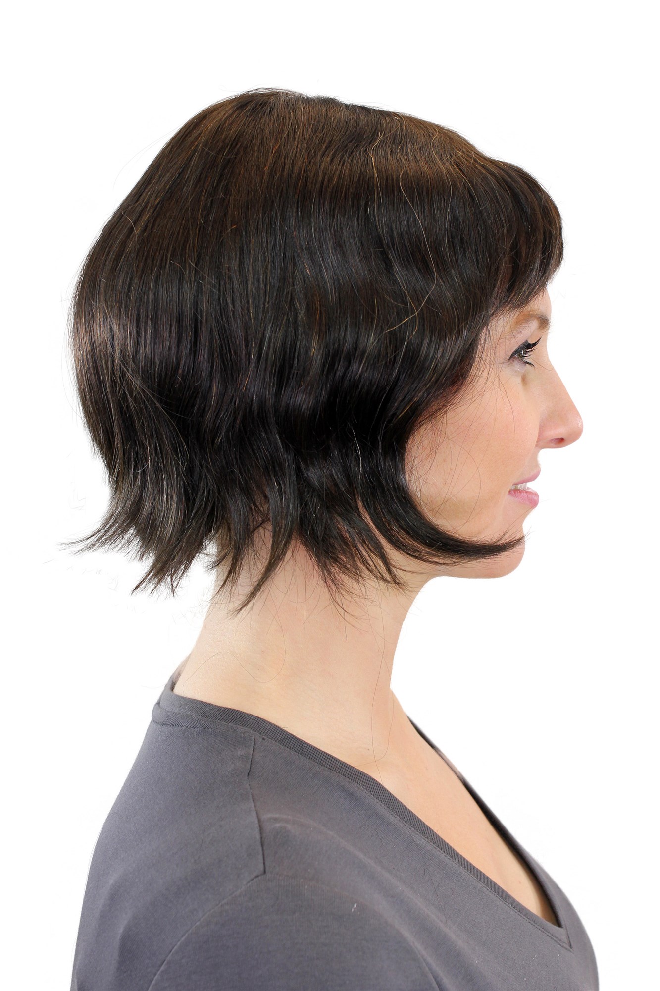 hochwertige Qualitätsperücken, Echthaarperücke Mittellang Naturton WA764HH-0, Ansicht 6, WIG ME UP: Ihr Perücken Online Shop glatte Tressen-Perücke mit Kopfhaut-Imitat 100% Echthaar natur, ungefärbt kurze Haare für Damen