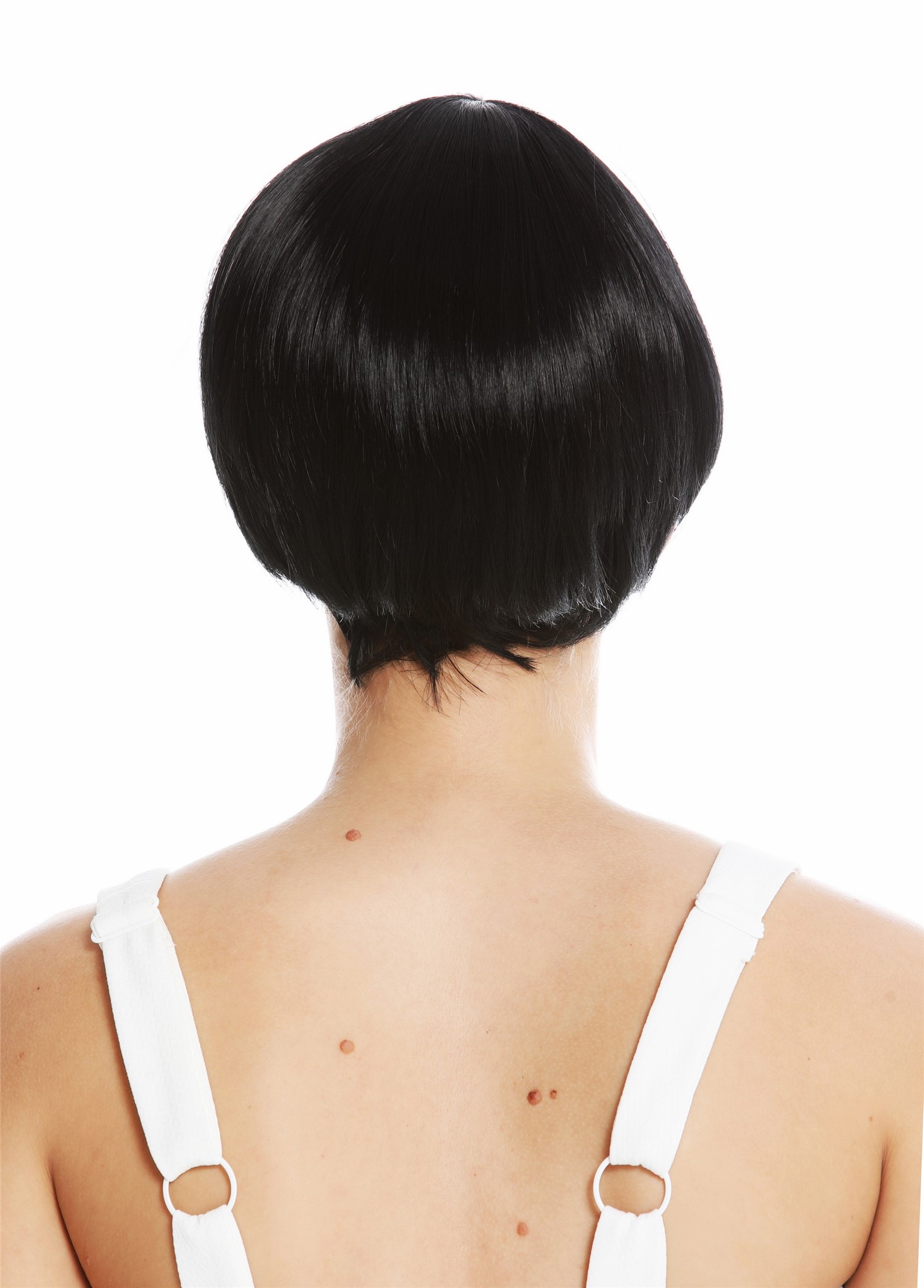 hochwertige Qualitätsperücken, Damen Perücke sehr kurz Page schwarz GFW2703-1, Ansicht 4, WIG ME UP: Ihr Perücken Online Shop glatte Tressen-Perücke mit Kopfhaut-Imitat Schwarz kurze Haare für Damen