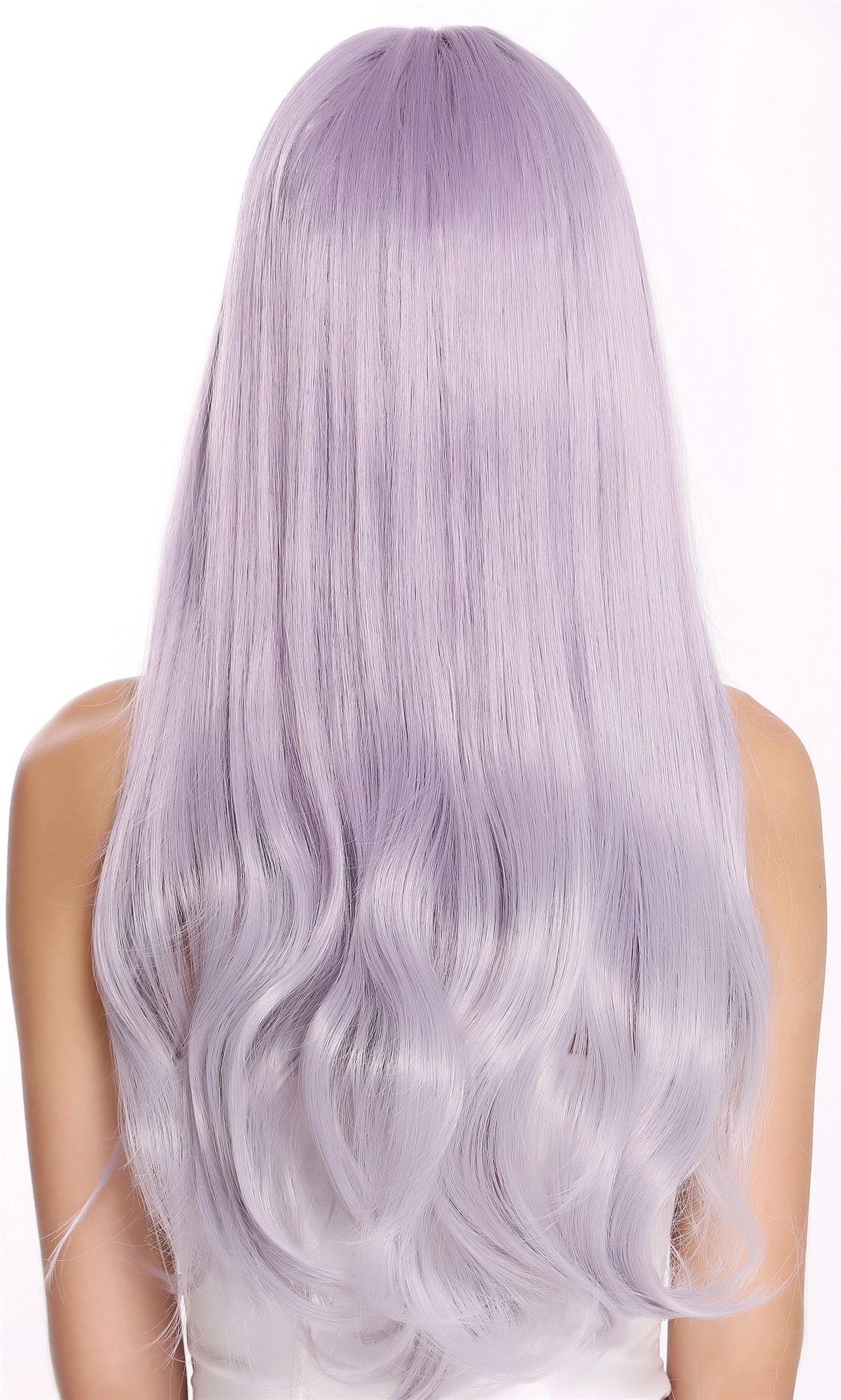 hochwertige Qualitätsperücken, Perücke Lang Wellig Glatt Lila Violett Lavendel G8135T-2403T3904, Ansicht 4, WIG ME UP: Ihr Perücken Online Shop wellige Tressen-Perücke mit Kopfhaut-Imitat Blauviolett-Blaugrau-Mix lange Haare für Damen