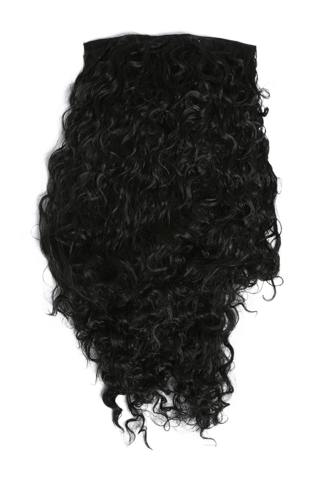 Clip-in Haarteil Halbperücke lockig Locken Schwarz L901-1B, Ansicht 4, WIG ME UP: Ihr Perücken Online Shop lockige Halbperücke Samtschwarz 50 cm lang