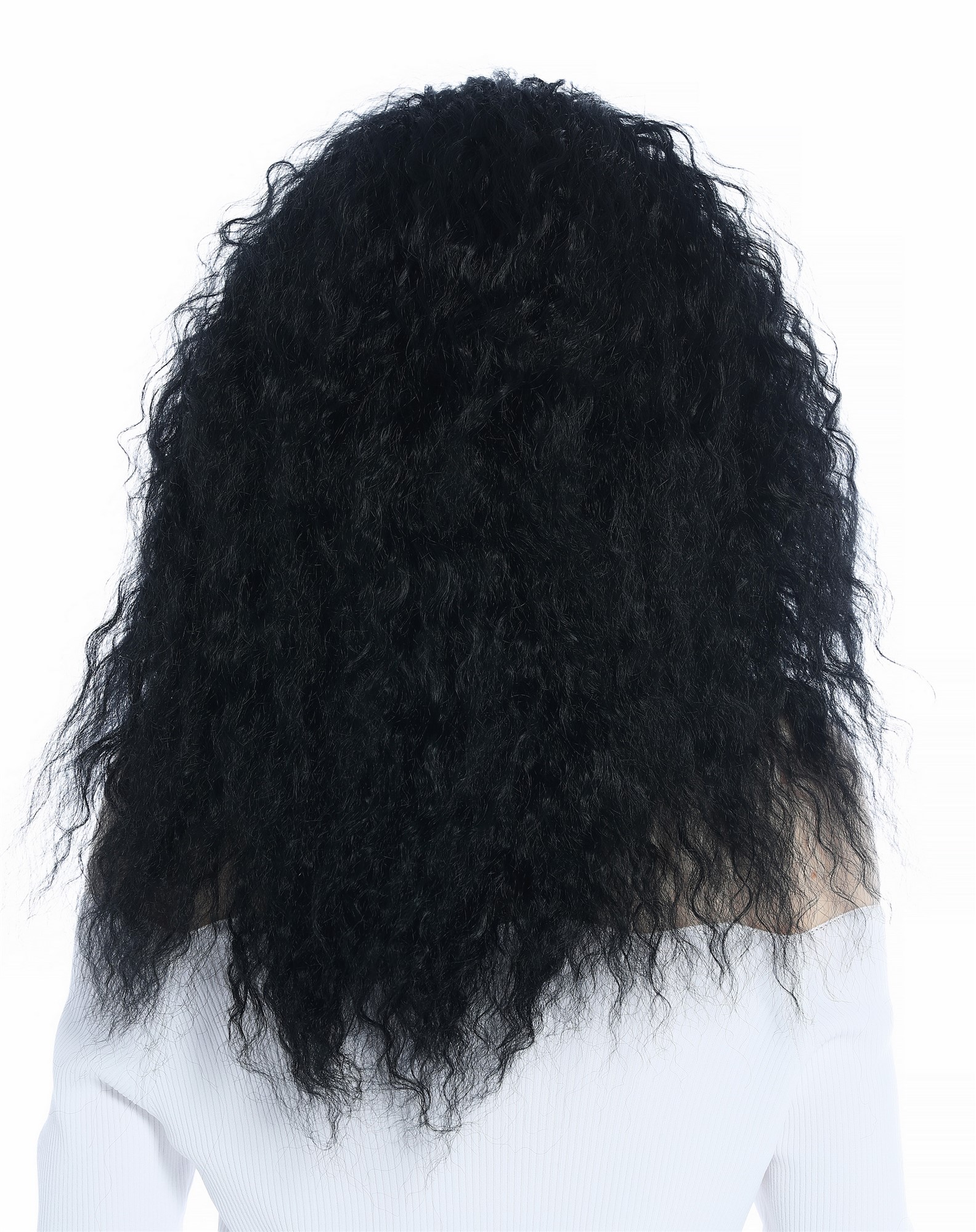 hochwertige Qualitätsperücken, Perücke lang voluminös kraus Krepplocken schwarz ZM-1022-1, Ansicht 4, WIG ME UP: Ihr Perücken Online Shop wellige Tressen-Perücke Schwarz lange Haare für Damen