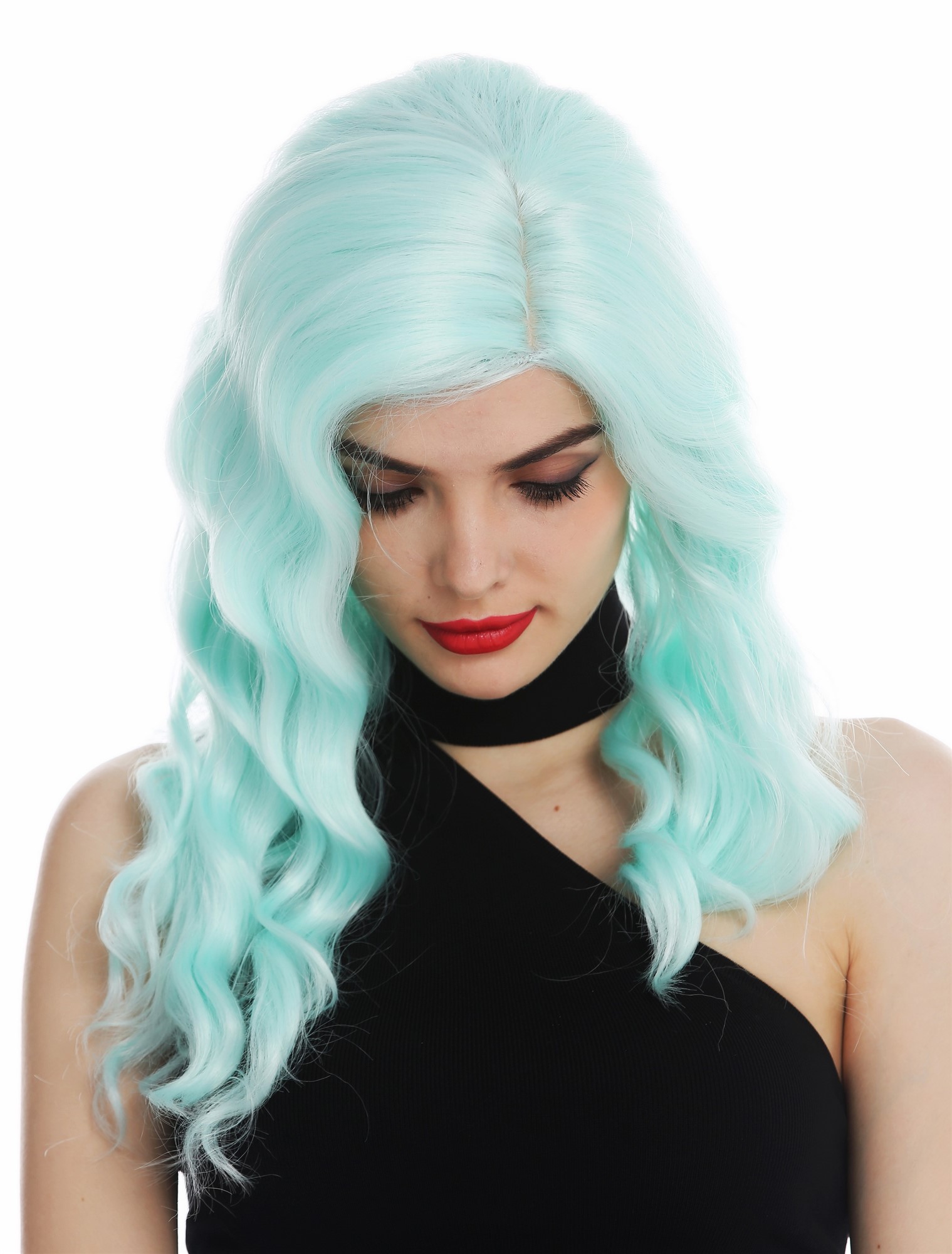 Quality Wigs, Ladies, light green, wavy, shoulder-length