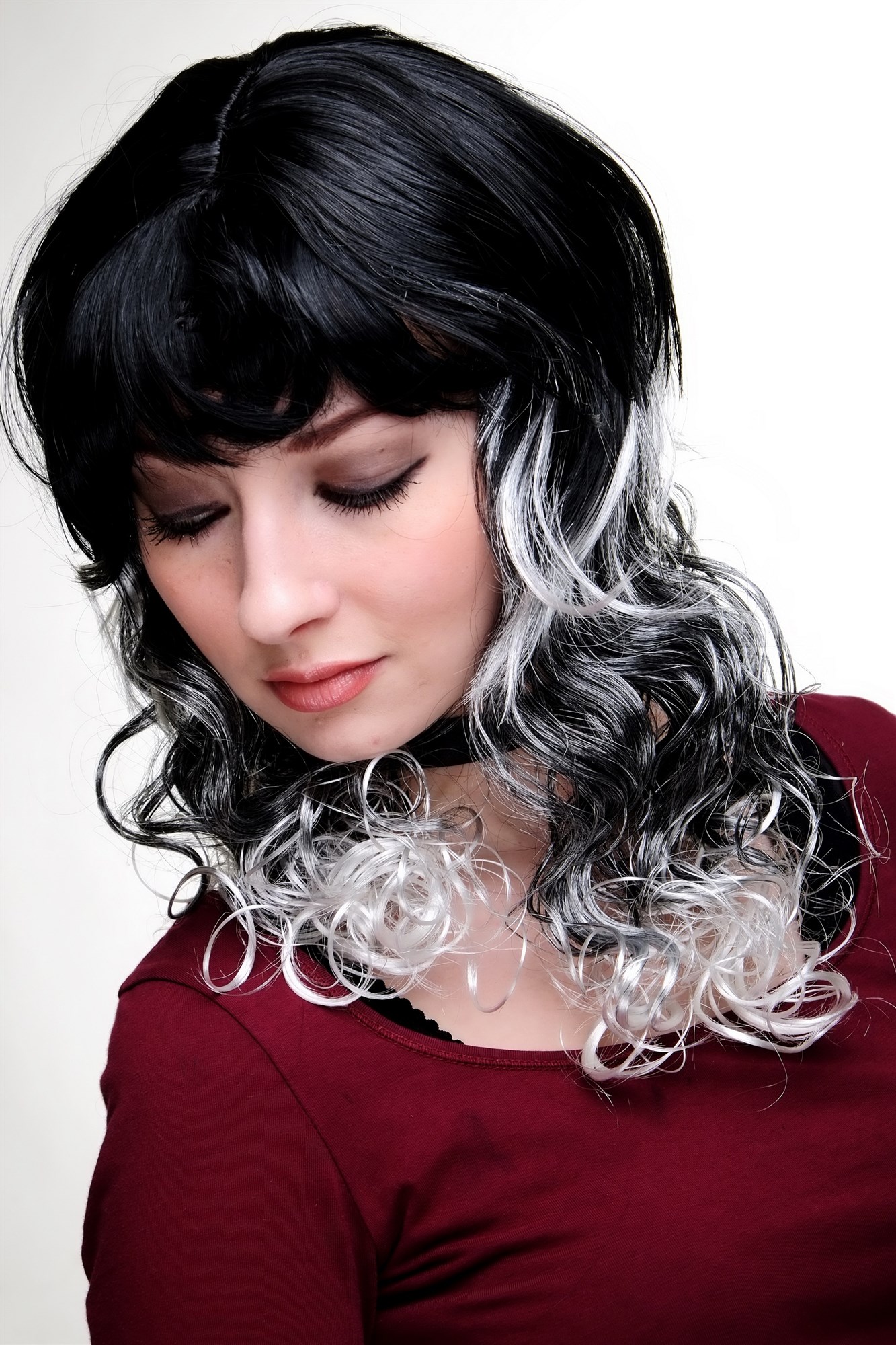 Party/Fancy Dress Lady WIG black grey pigtails BAROQUE WITCH sorceress COSPLAY Anime Gothic Lolita, view 2, WIG ME UP: Your Perücken Online Shop Party Wig, Ladies, Black, curled, long