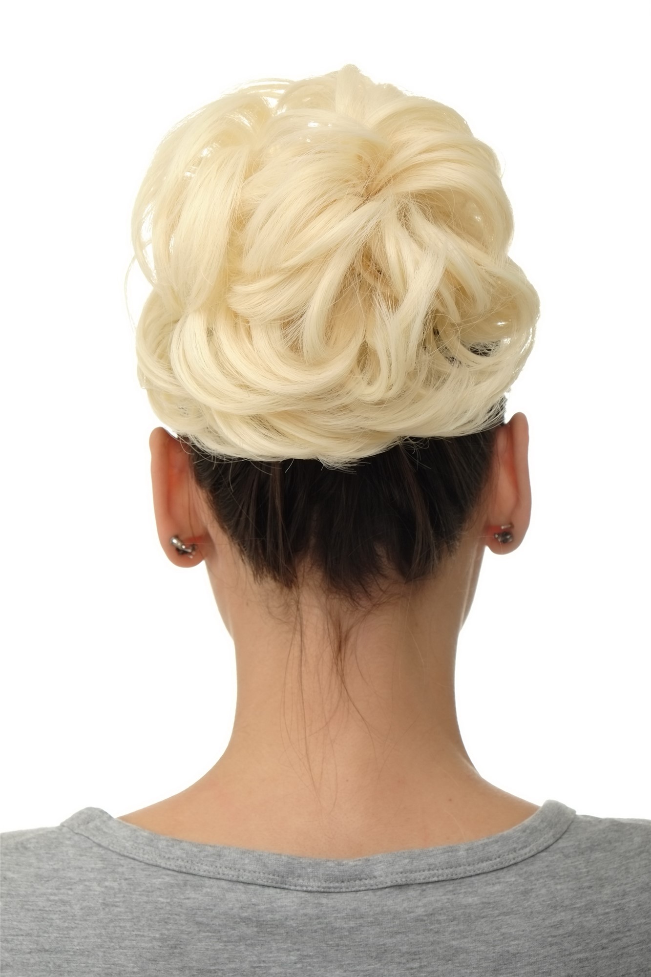 Haarteil Dutt Haarrose Buschig Platinblond Q840-613, Ansicht 4, WIG ME UP: Ihr Perücken Online Shop lockiger Dutt Haarteil Platinblond