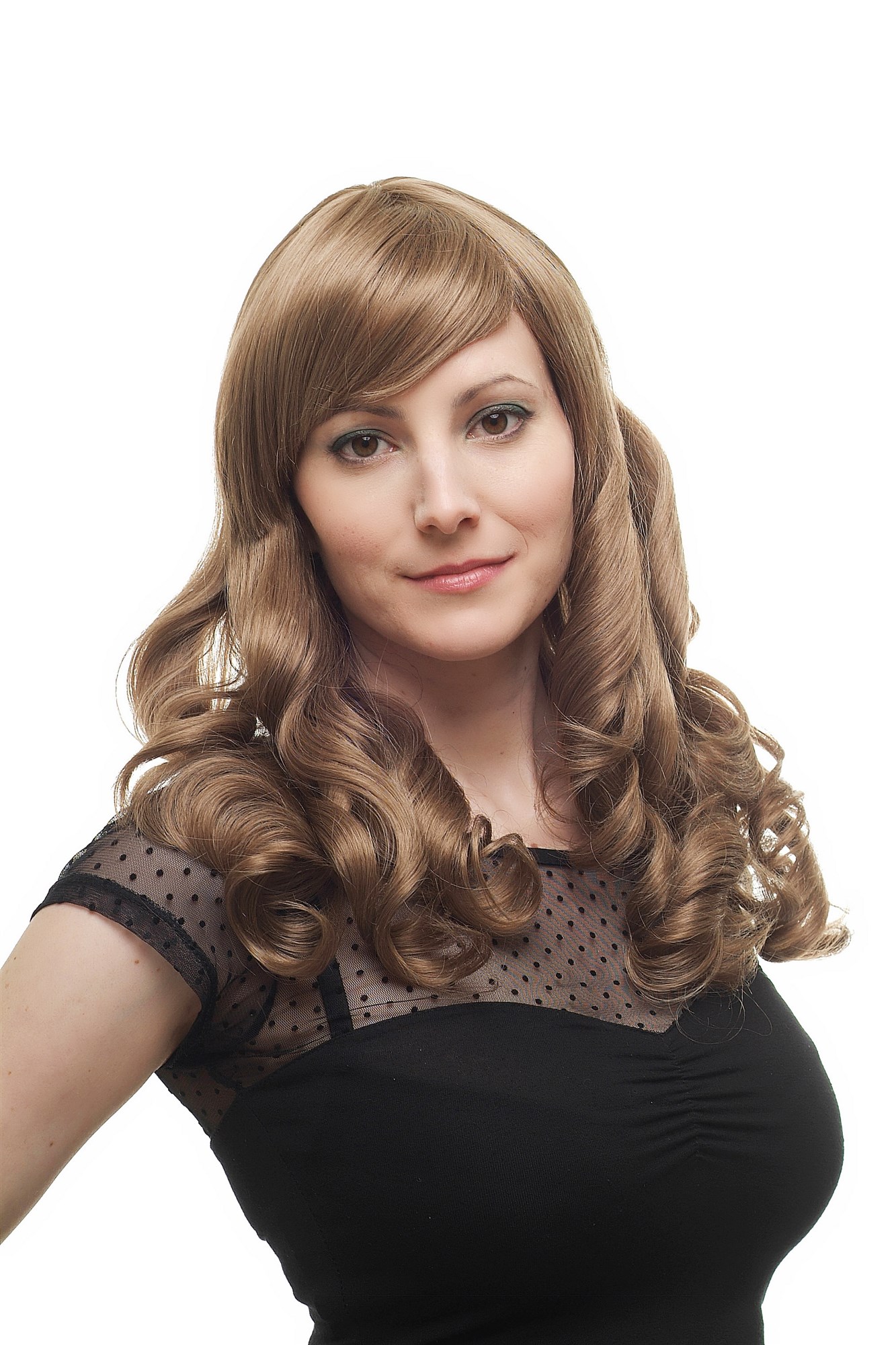 Lady Wig long romantic curls natural ash dark blond parted fringe 3405-14, view 6, WIG ME UP: Your Perücken Online Shop Quality Wigs, Ladies, light golden brown, curled, long