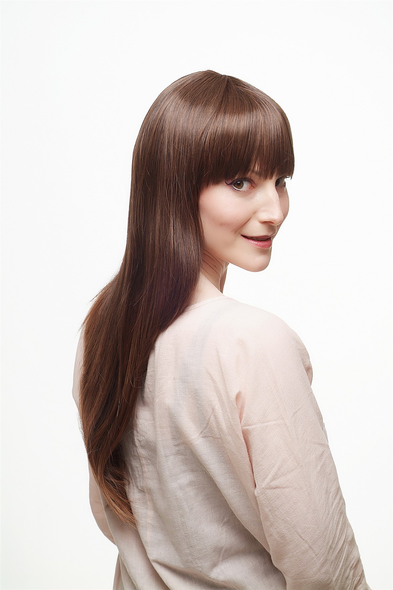 Lady wig very long straight layered brown mix mahogany femme fatale fringe 3421, view 7, WIG ME UP: Your Perücken Online Shop Quality Wigs, Ladies, black-brown-mahogany brown, straight, long