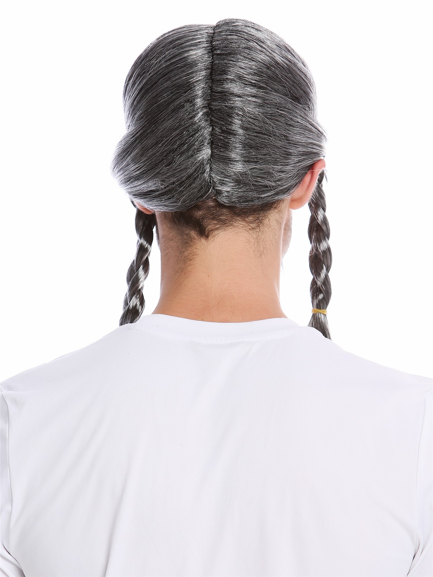 günstige Party Perücke, Perücke Bart Wikinger Gallier Zöpfe Grau 91099-ZA63/ZA103, Ansicht 4, WIG ME UP: Ihr Perücken Online Shop geflochtene Party Perücke Grau lange Haare für Herren