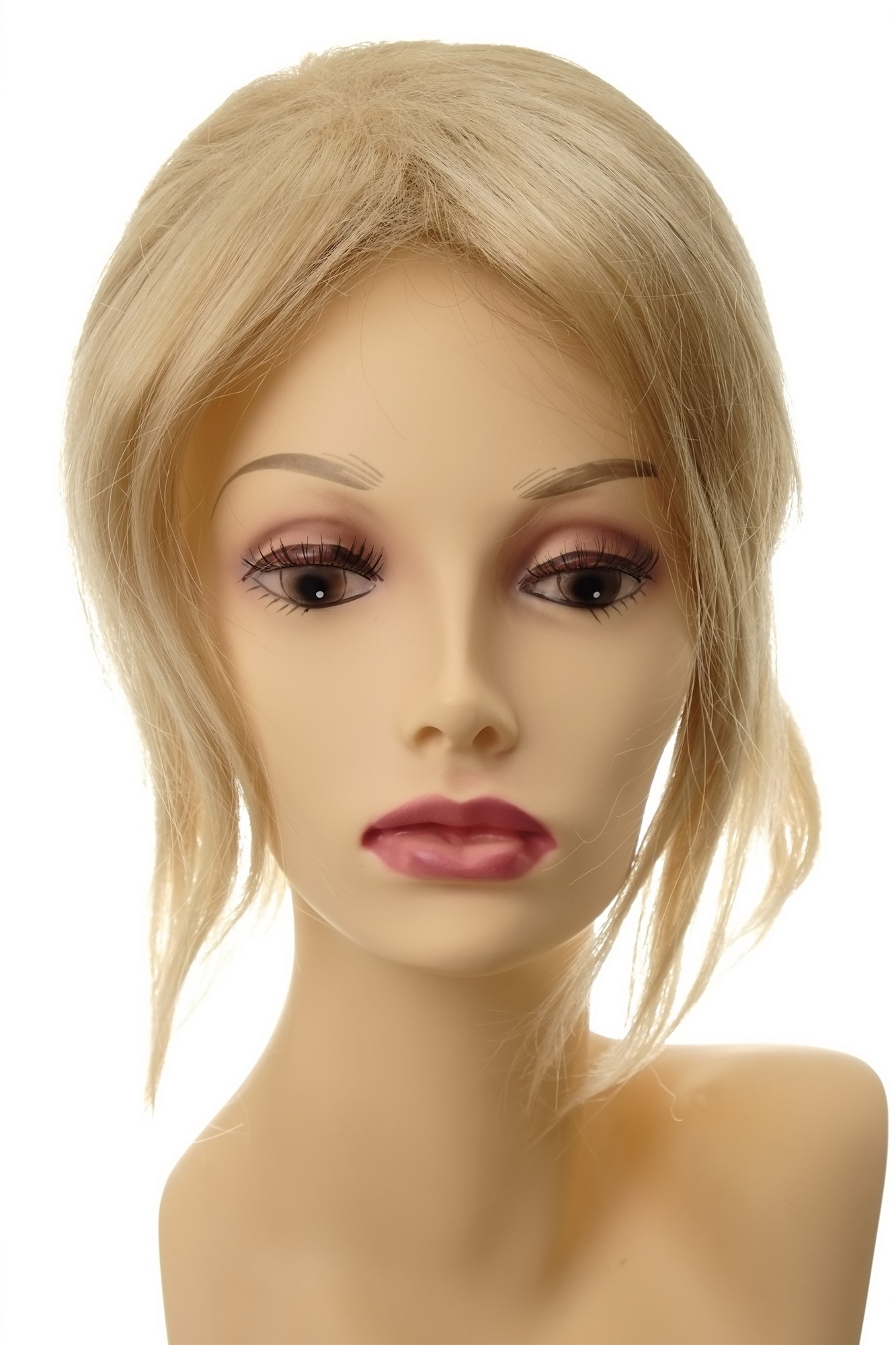Großes Toupet Haarteil Goldblond-Platinblond-Mix L056-24BT613, Vorderansicht, WIG ME UP: Ihr Perücken Online Shop Toupet glatt Goldblond-Platinblond-Mix 30 cm