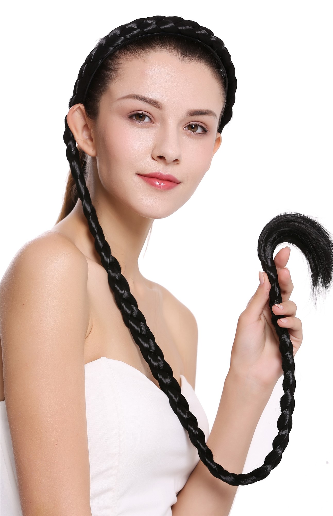 Hair Circlets, Black, Braided, very long