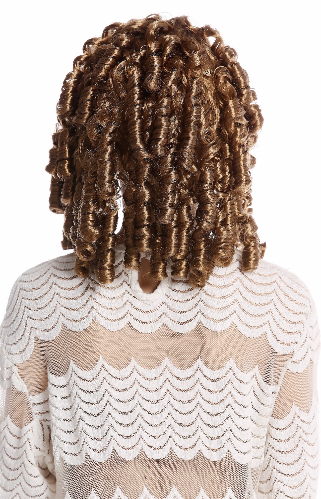 günstige Party Perücke, Perücke Korkenzieher-Locken Blond Rokoko Biedermeier 91049-ZA27A, Ansicht 3, WIG ME UP: Ihr Perücken Online Shop lockige Party Perücke Blond,Braun schulterlange Haare für Damen