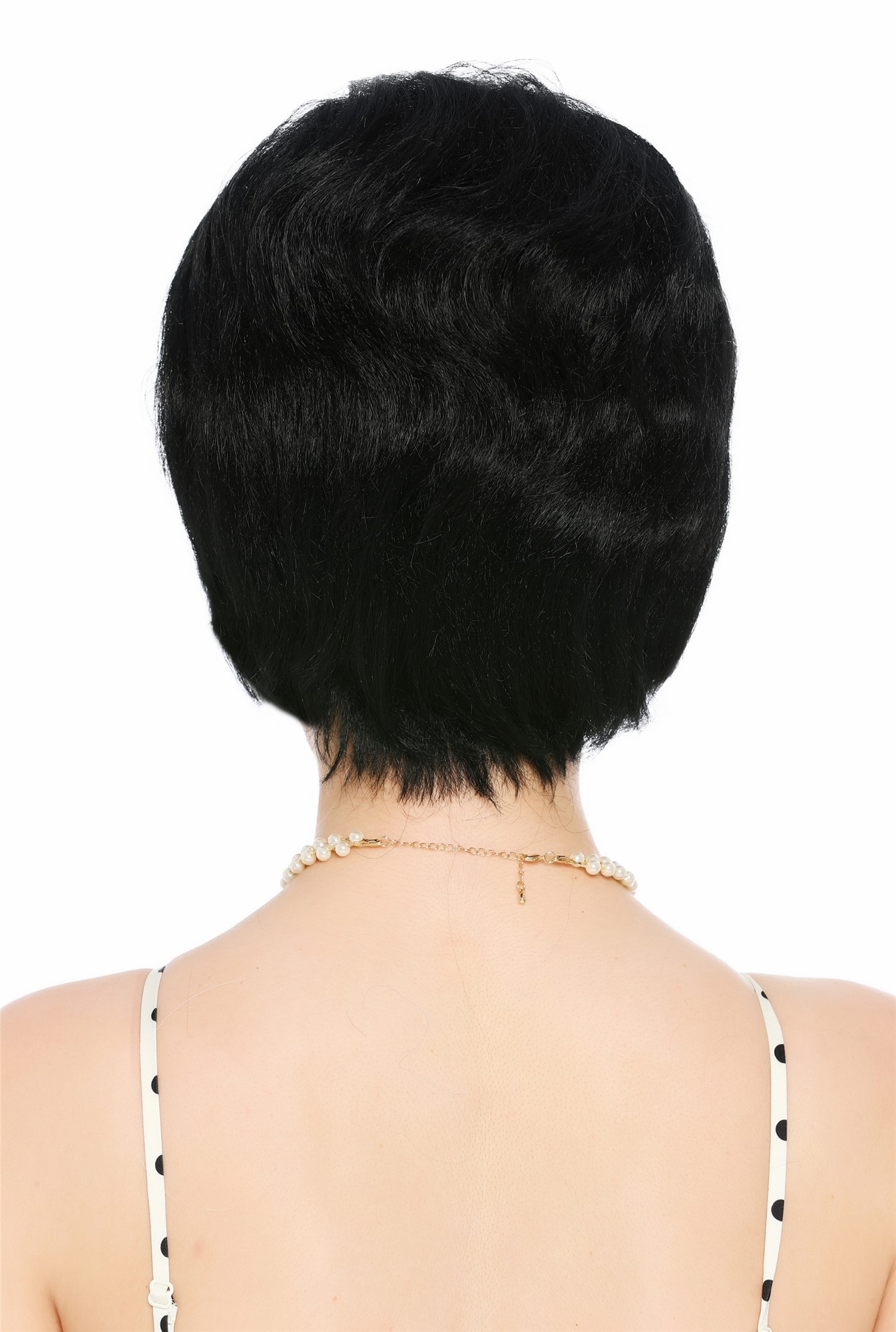 Perücke Damen Retro Vintage 50er 60er Beehive hochtoupiert Pony Schwarz DW3436-1