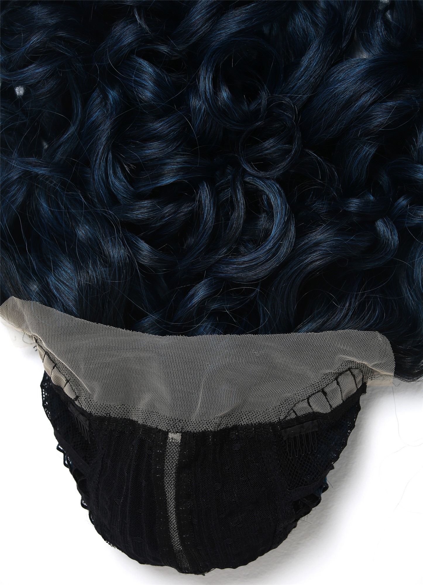 Quality Wigs, Ladies, blue-black mix, curled, very long