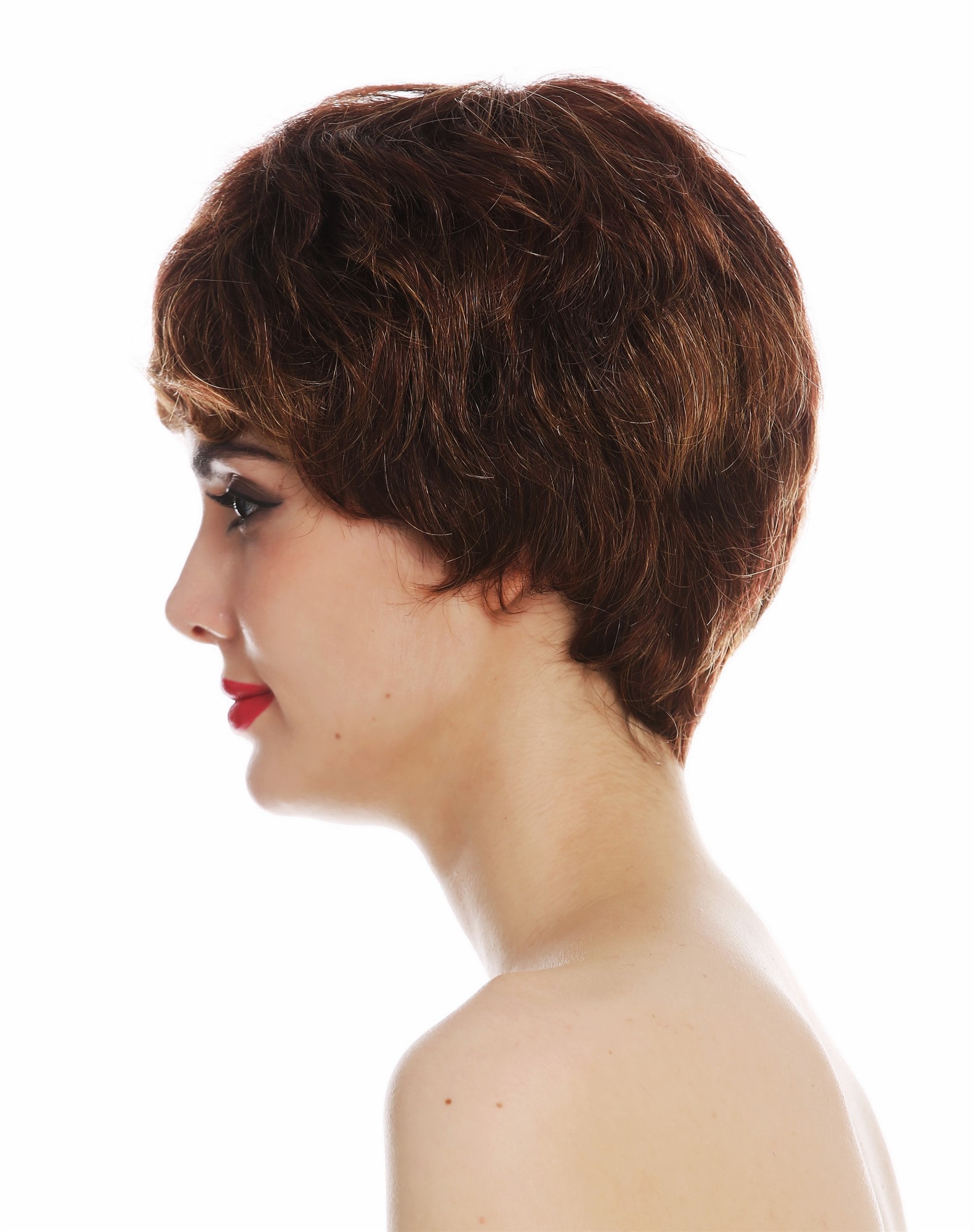 Lady wig monofilament short androgynous brown highlights light brown PAM-MT, view 4, WIG ME UP: Your Perücken Online Shop Quality Wigs, Ladies, brown mix, straight, short