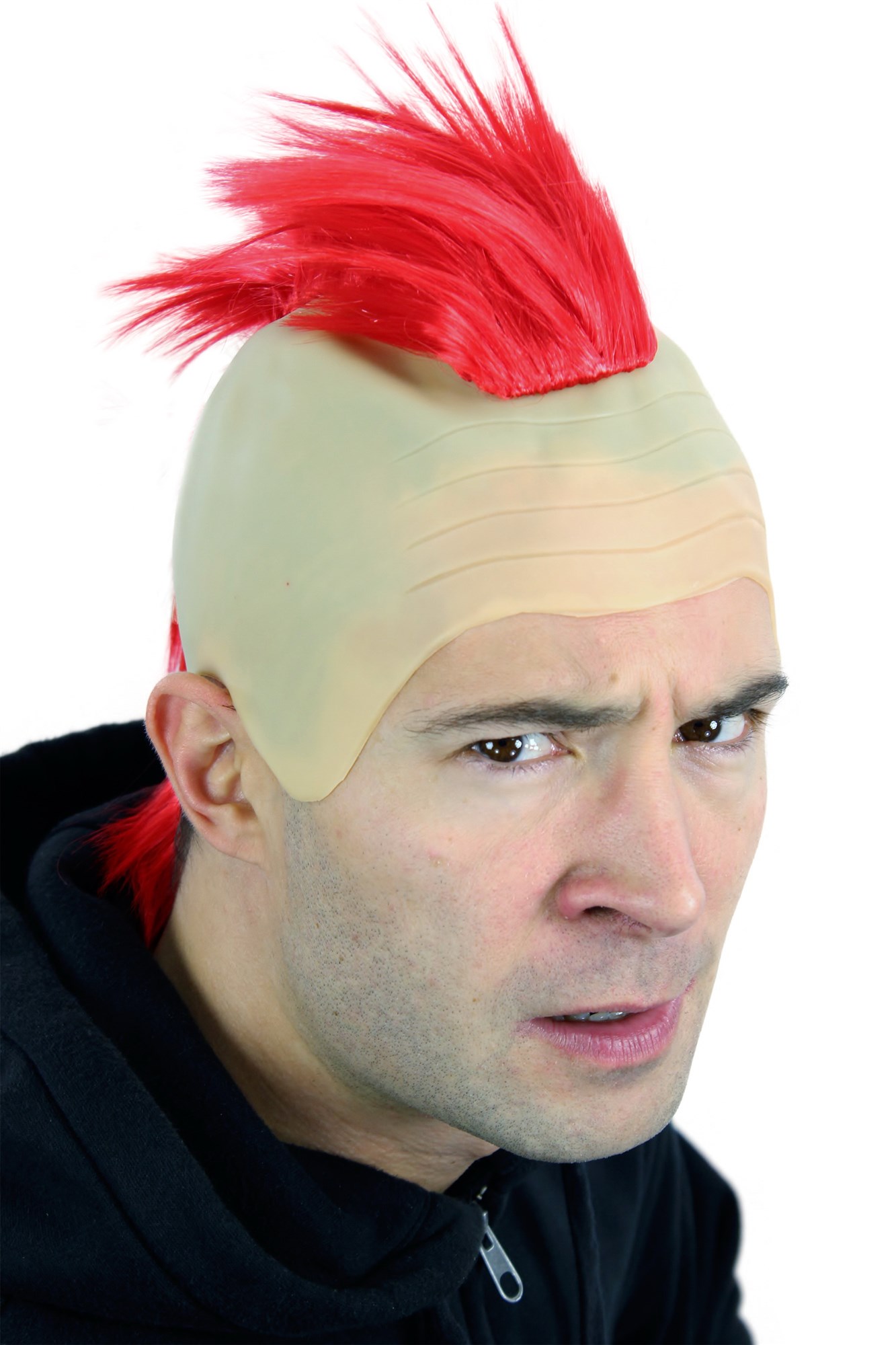 Party Halloween wig men woimen red Mohawk on bald head Punk Anarchy 4201, view 3, WIG ME UP: Your Perücken Online Shop Party Wig, Unisex, Red, straight, short